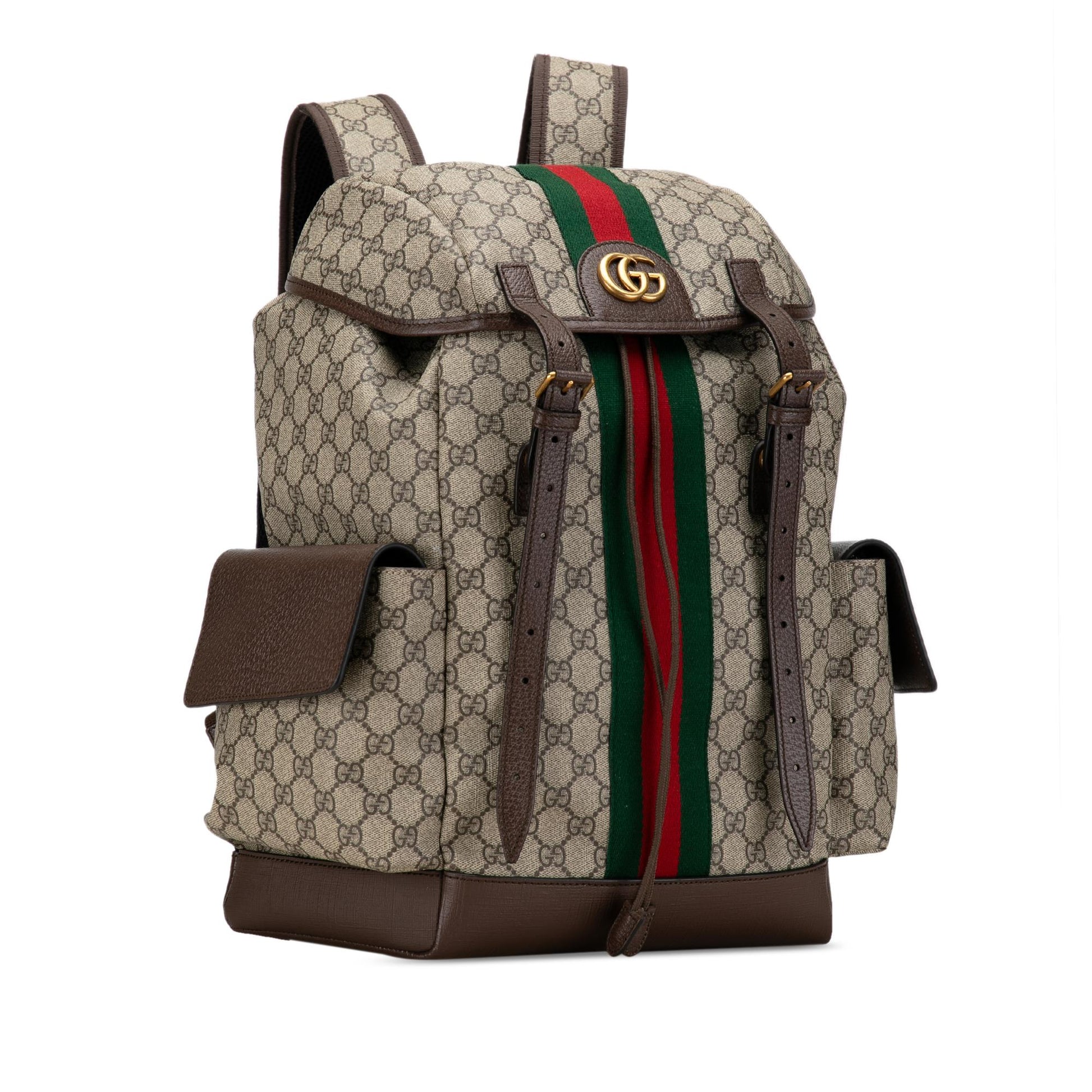Gucci GG Supreme Ophidia Backpack SHG-8MTfhO Canvas Calf Brown Medium