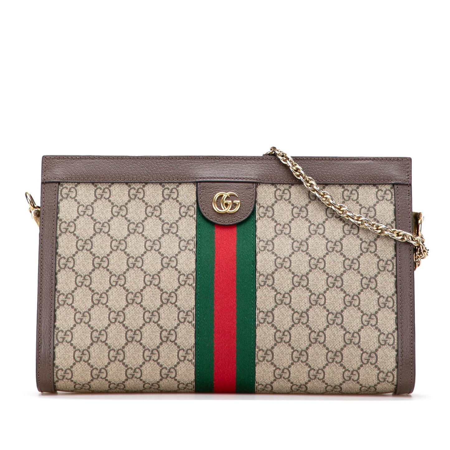 Gucci GG Supreme Ophidia Web Medium Chain Shoulder Bag