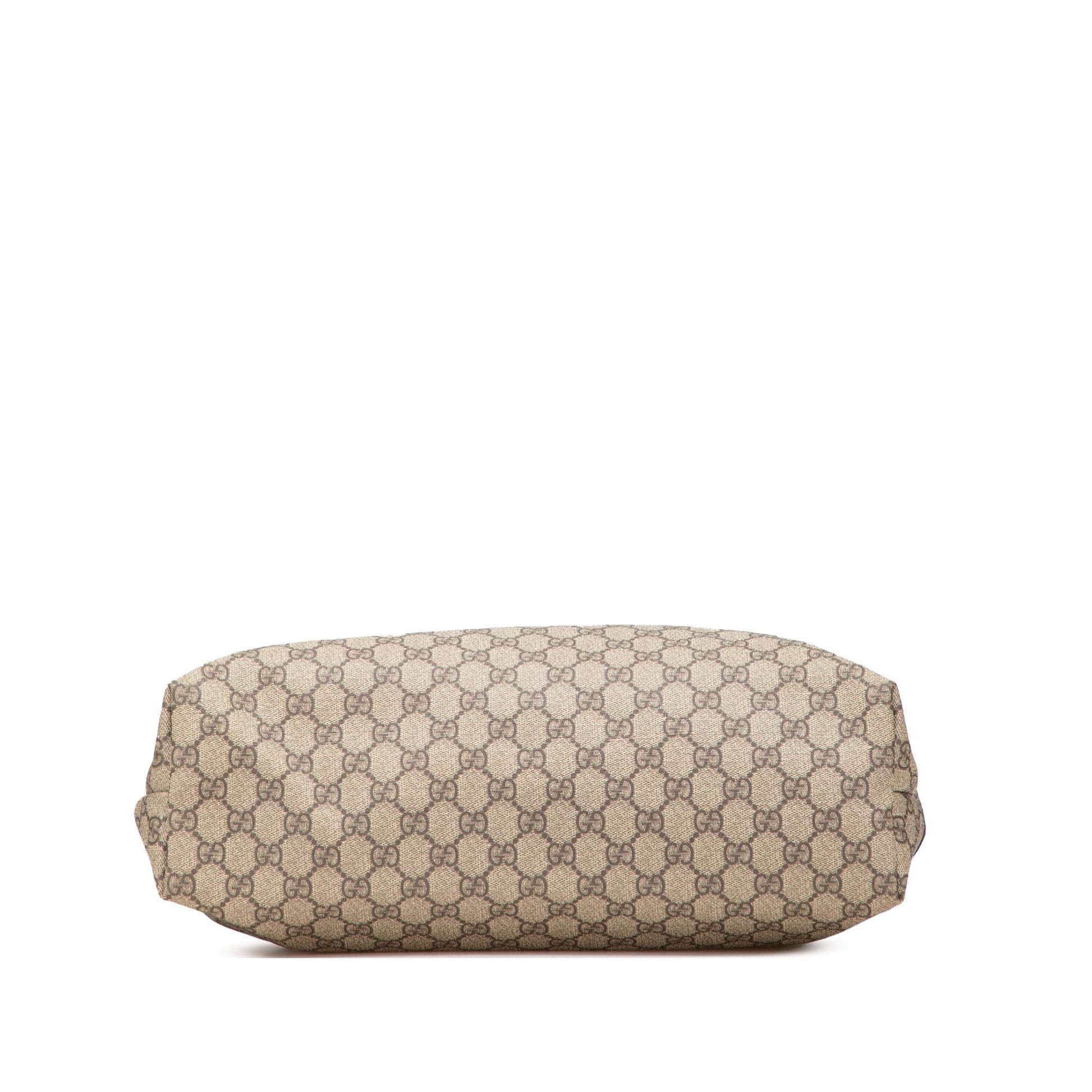Gucci GG Supreme Web Loop Canvas Brown Medium Tote Bag Loop Tote