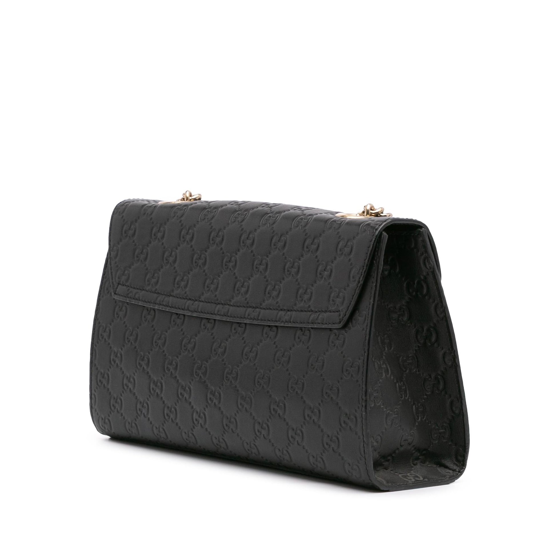 Gucci Guccissima Emily Calf Black Medium Shoulder Bag