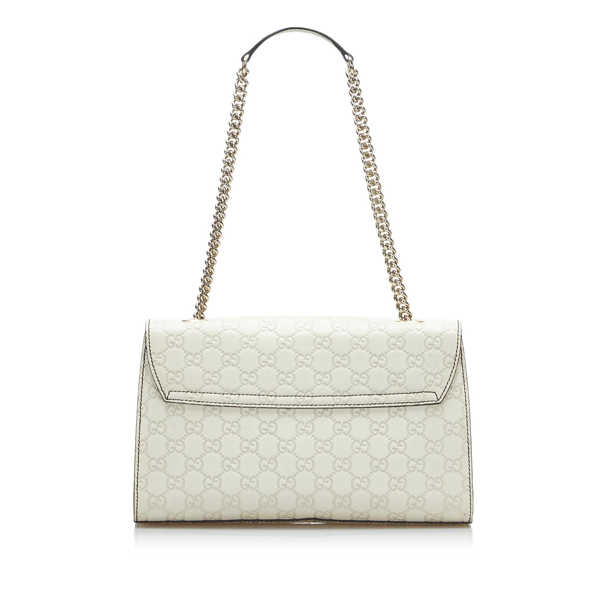 Gucci Guccissima Emily SHG-6oVabH Calf White Medium Shoulder Bag