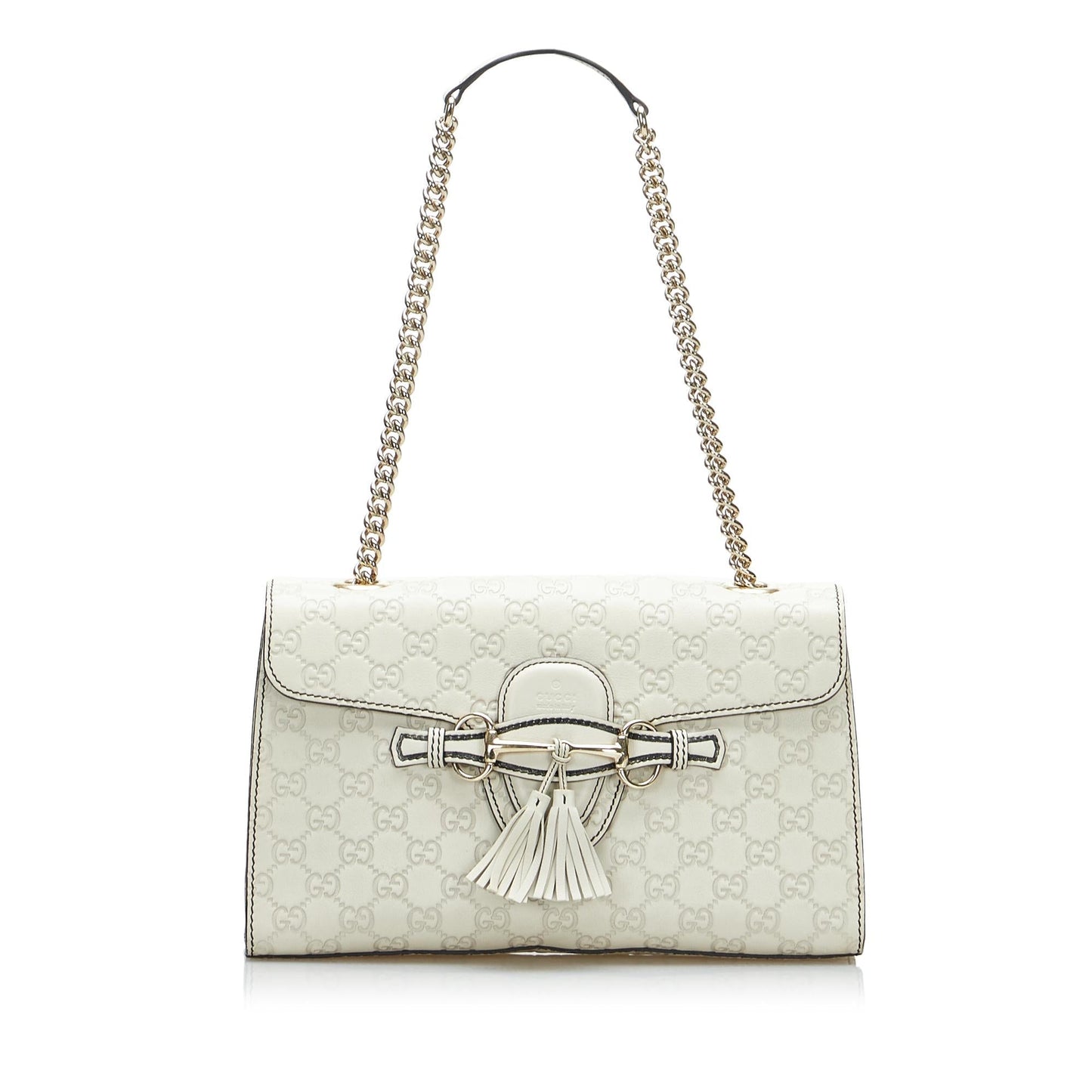 Gucci Guccissima Emily SHG-6oVabH Calf White Medium Shoulder Bag