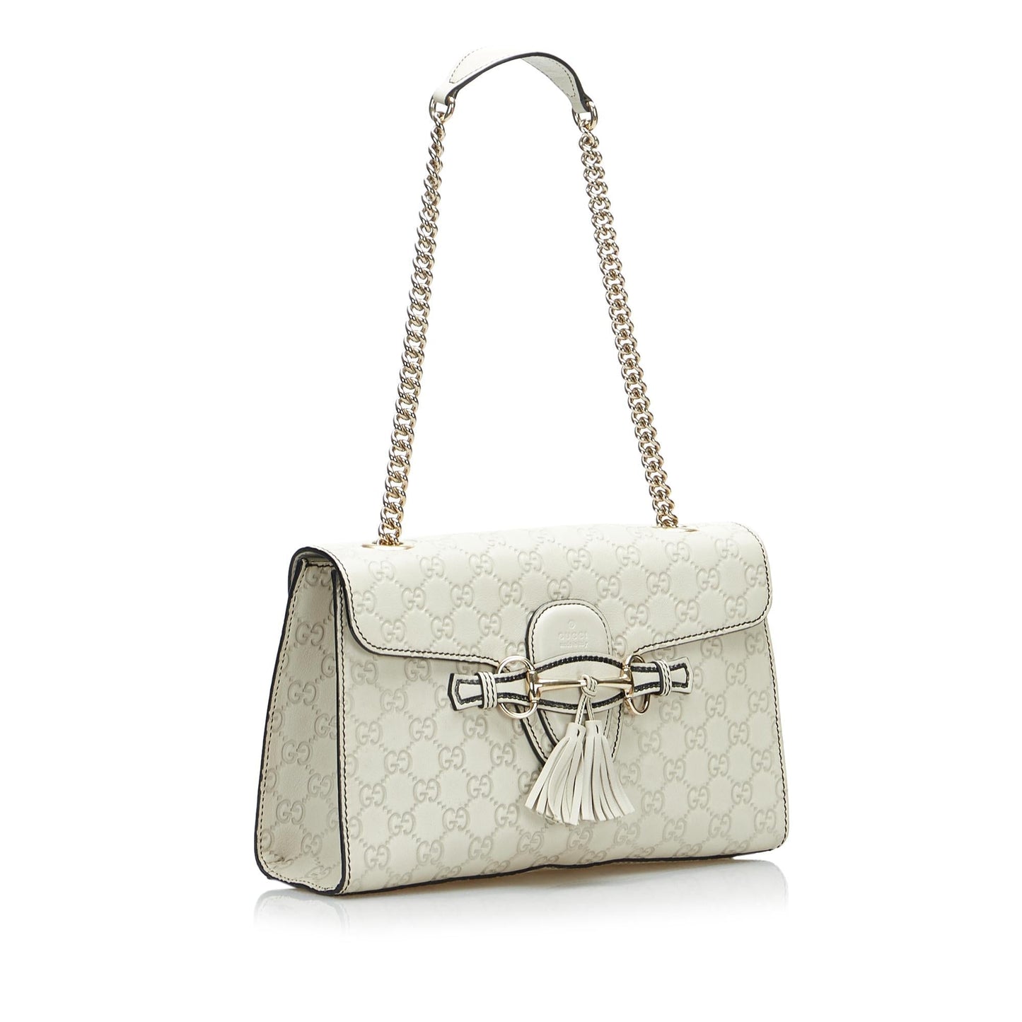 Gucci Guccissima Emily SHG-6oVabH Calf White Medium Shoulder Bag