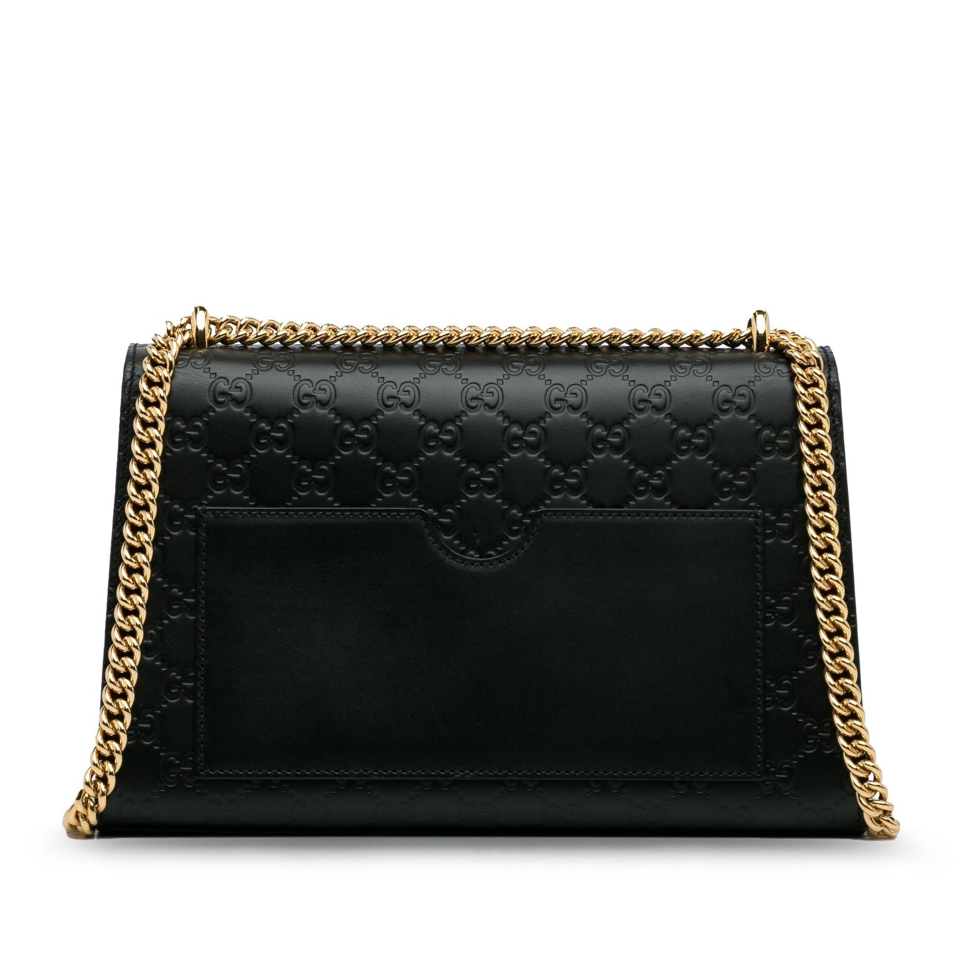 Gucci Guccissima Padlock SHG-SnYk2W Calf Black Medium Shoulder Bag