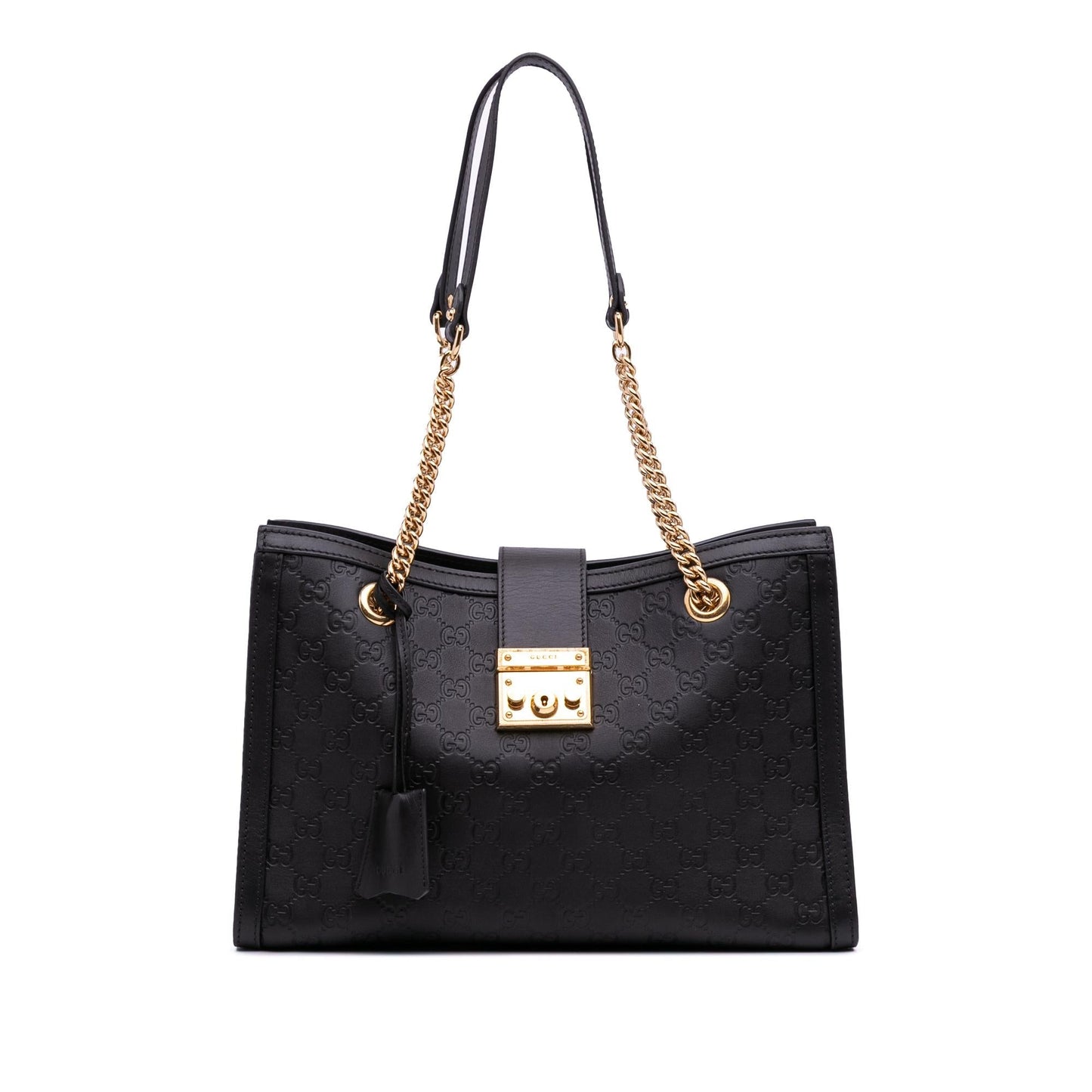 Gucci Guccissima Padlock Calf Black Medium Tote Bag