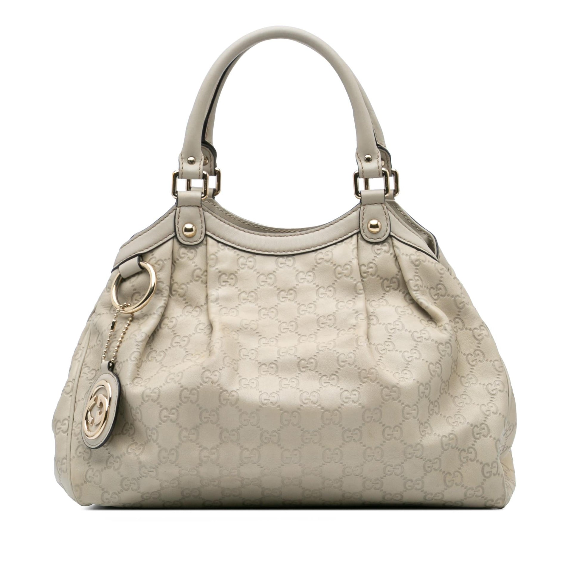 Gucci Guccissima Sukey Calf White Medium Tote Bag