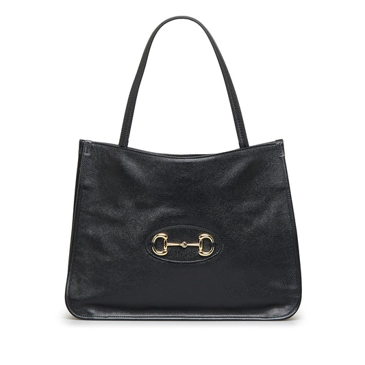 Gucci Horsebit SHG-FPis18 Calf Black Medium Tote Bag