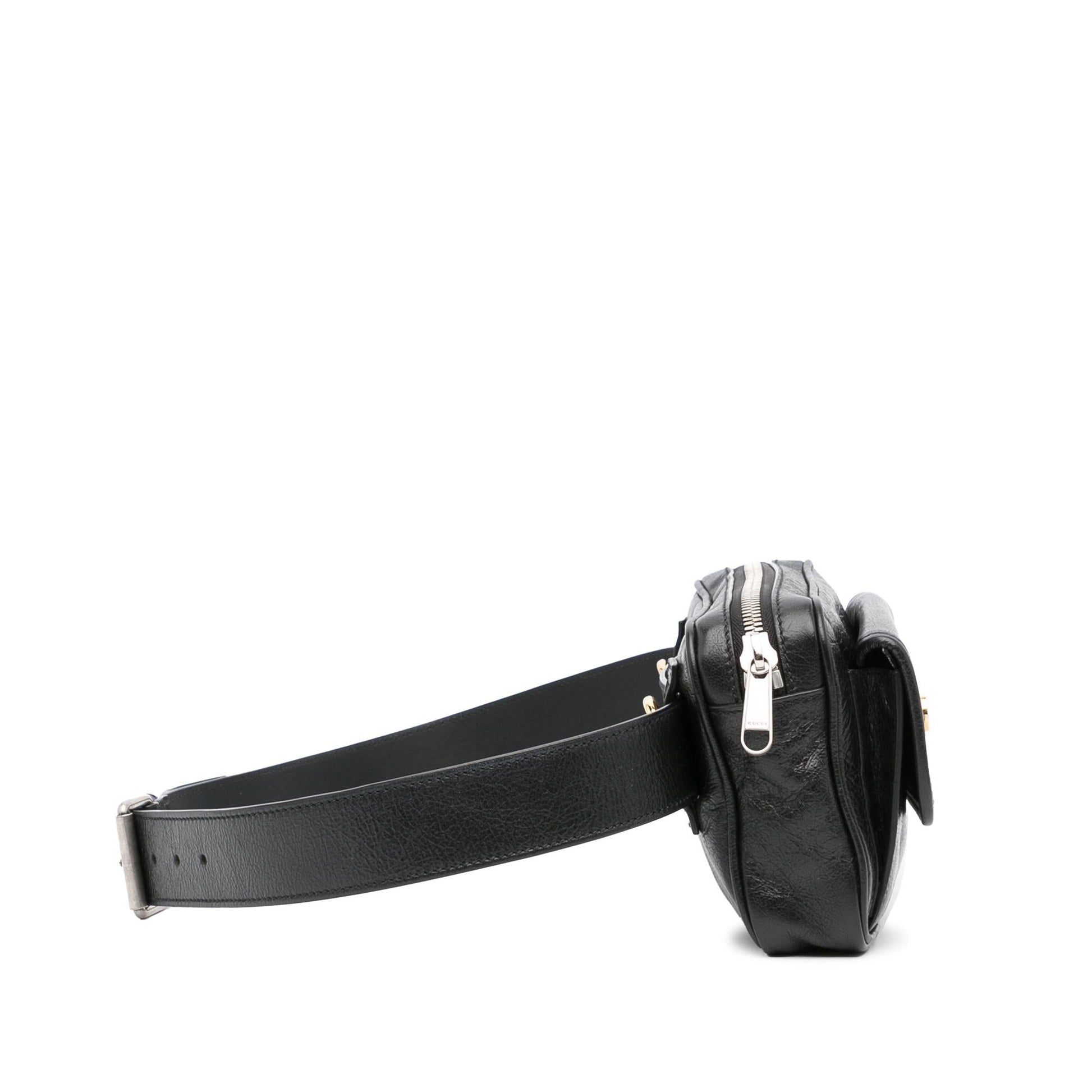 Gucci Interlocking G Morpheus Belt SHG-ABCK70 Calf Black Medium Accessory