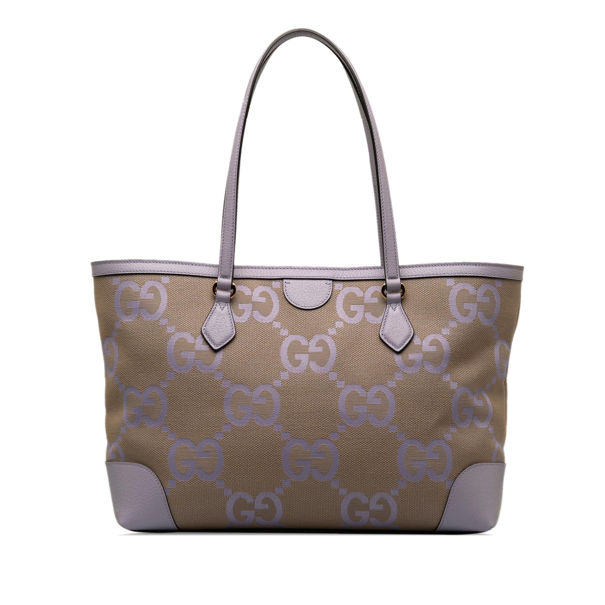 Gucci Jumbo GG Ophidia SHG-oTQjcL Canvas Calf Brown Medium Tote Bag