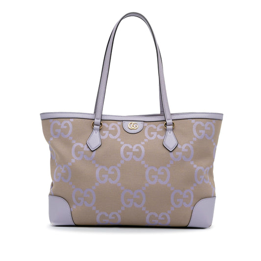 Gucci Jumbo GG Ophidia SHG-TCZVwF Canvas Calf Medium Tote Bag