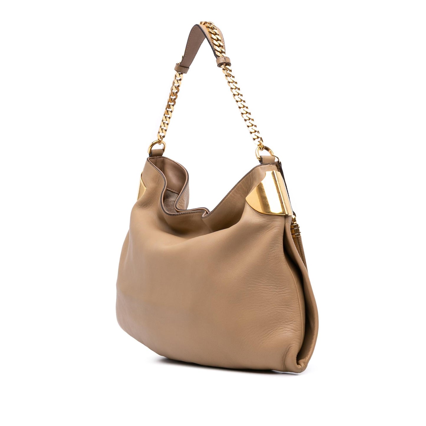 Gucci Leather Chain Medium Shoulder Bag Hobo Bag