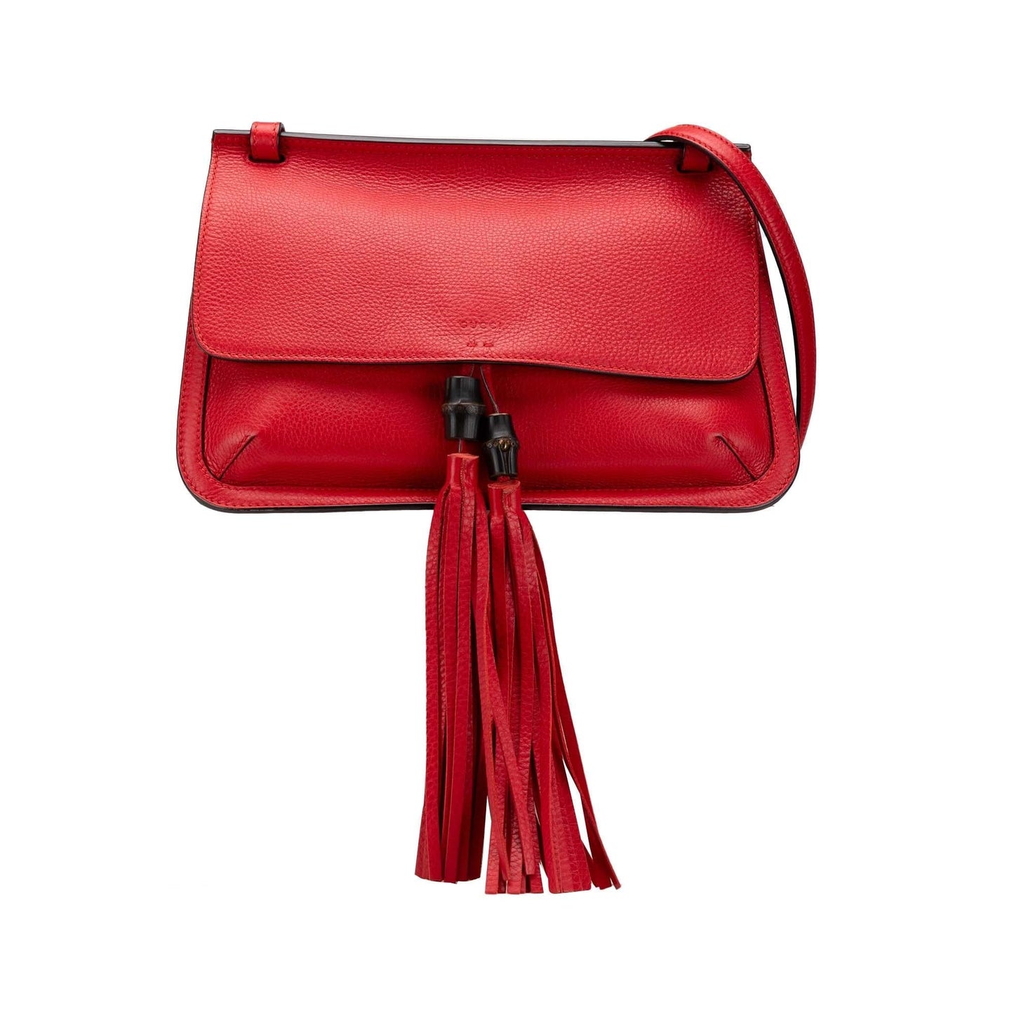 Gucci Bamboo Daily Leather Calf Red Medium Crossbody Bag Daily Crossbody