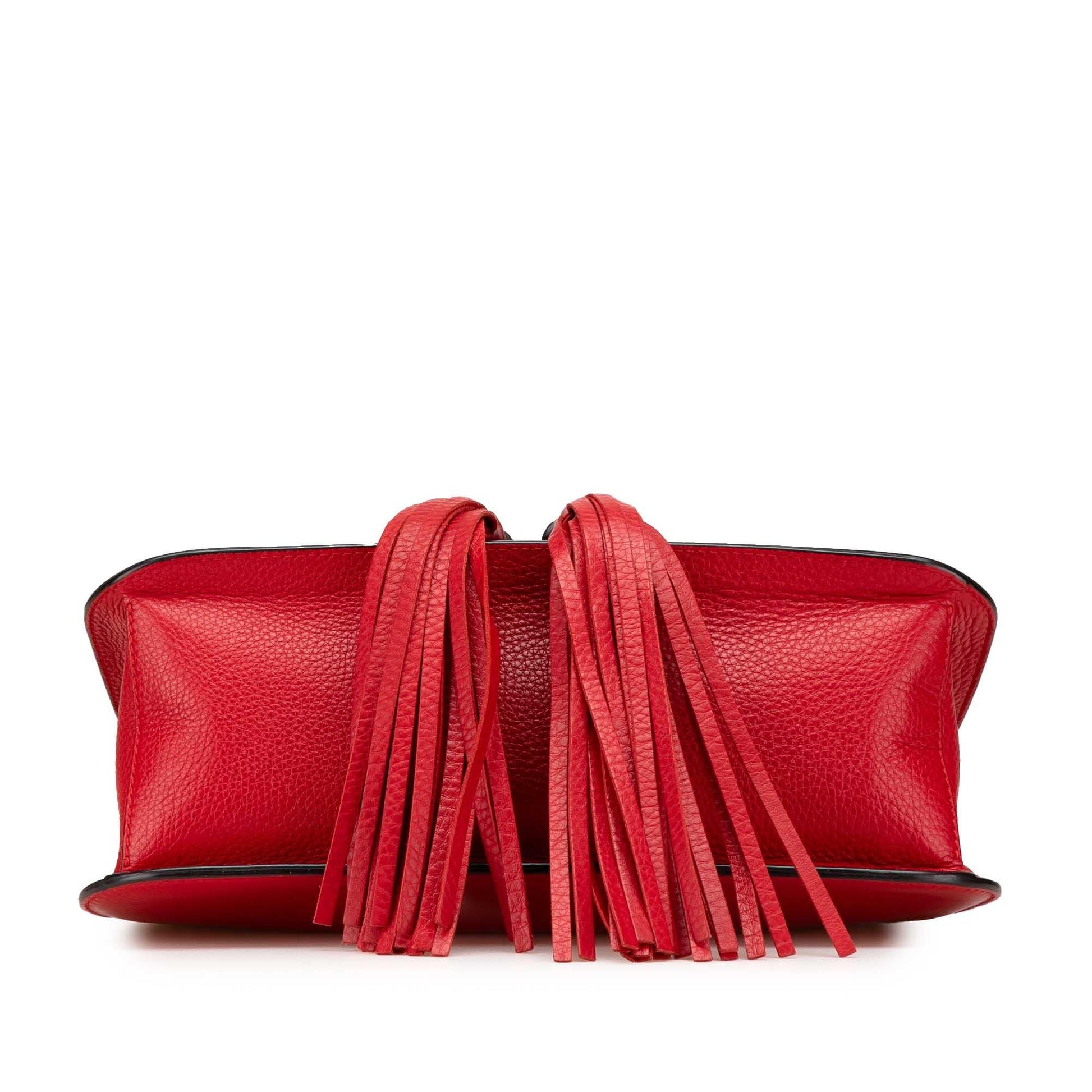 Gucci Bamboo Daily Leather Calf Red Medium Crossbody Bag Crossbody 6