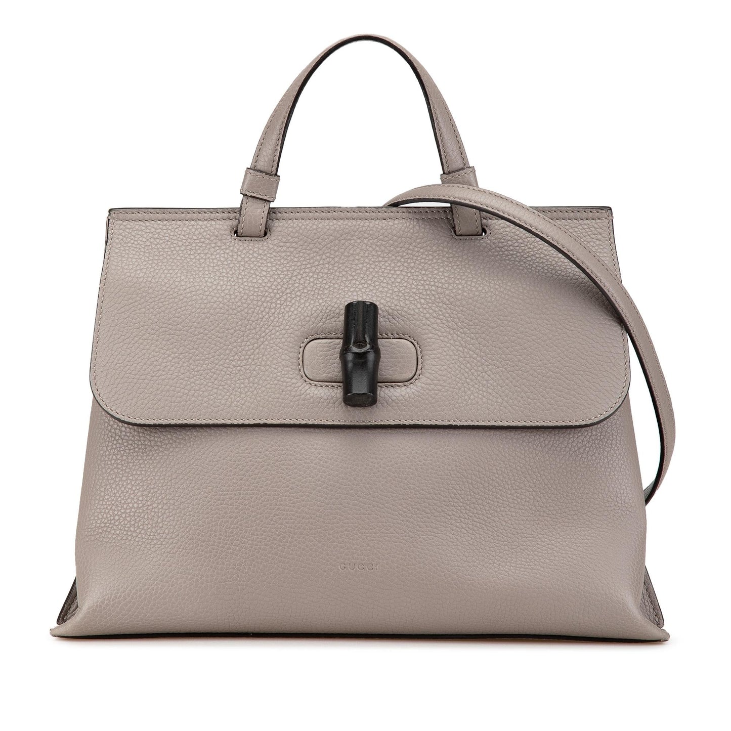 Gucci Bamboo Daily Leather Calf Grey Medium Satchel Bag