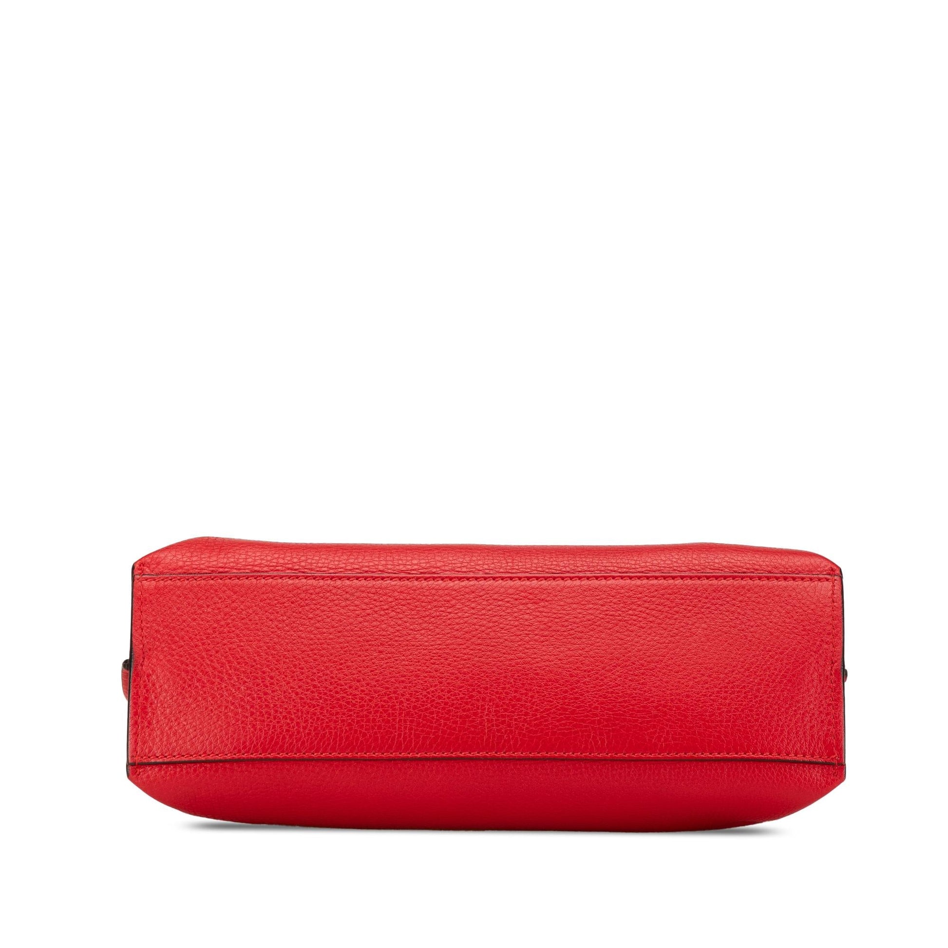 Gucci Bamboo Daily Leather Calf Red Medium Satchel Bag