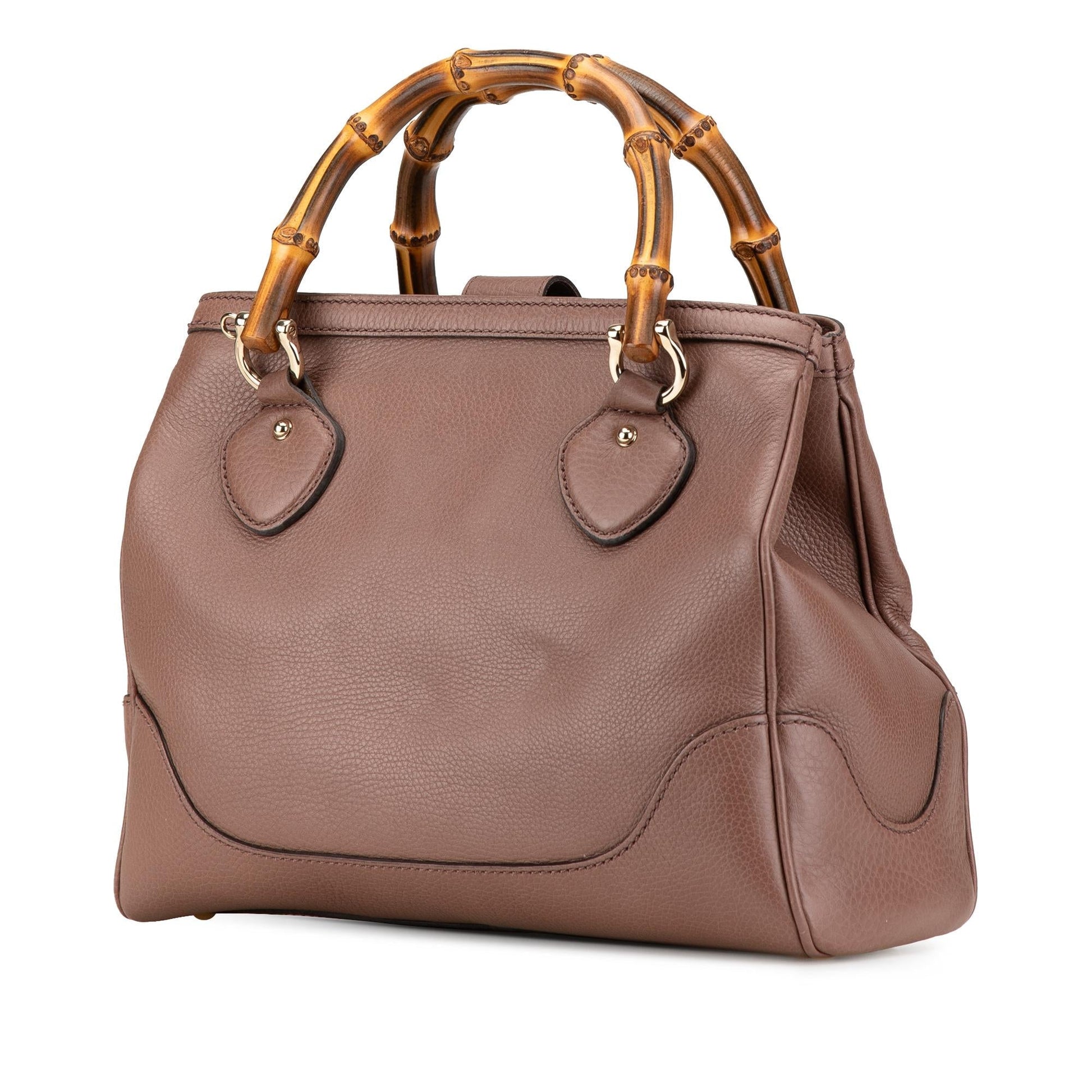 Gucci Bamboo Diana Leather Calf Brown Medium Satchel Bag
