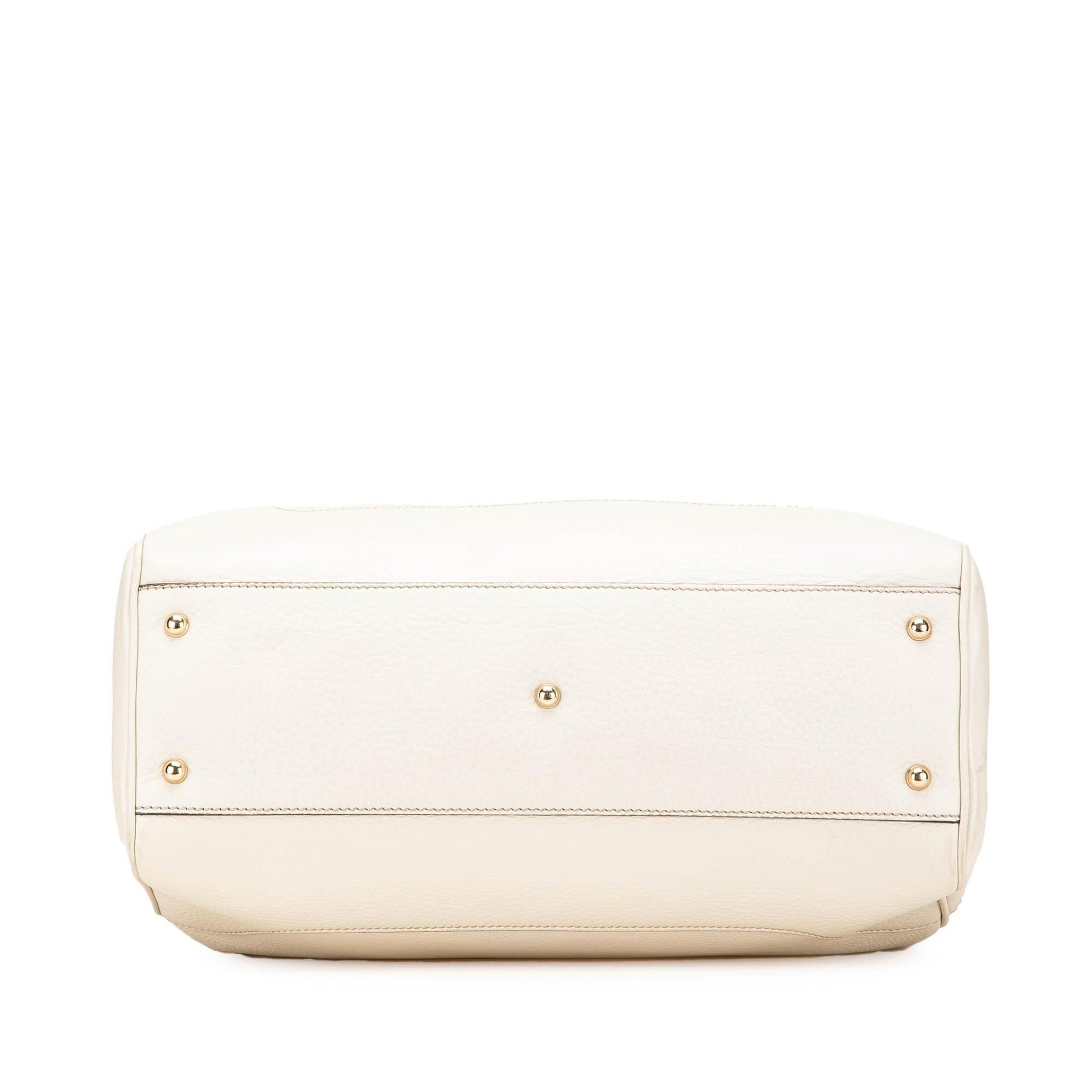 Gucci Bamboo Diana Leather Calf White Medium Tote Bag Tote 3