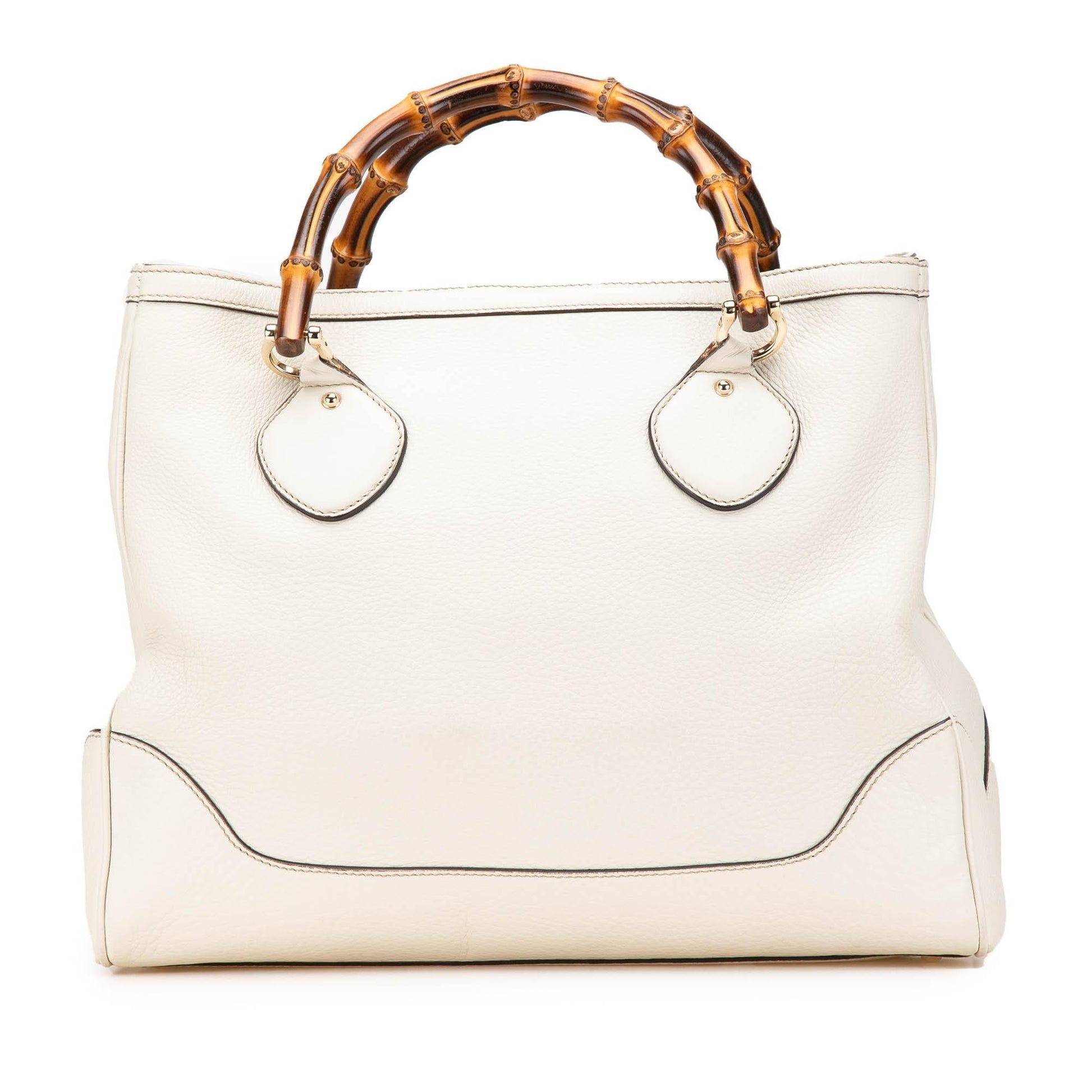 Gucci Bamboo Diana Leather Calf White Medium Tote Bag Tote 3