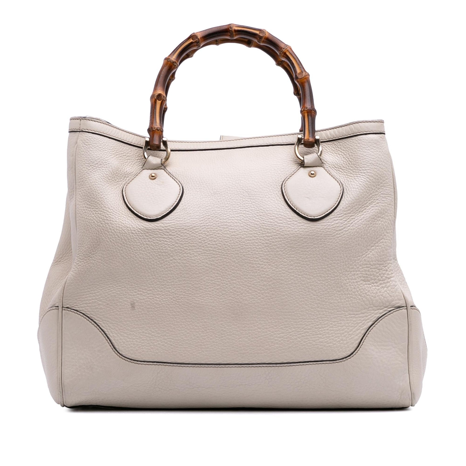 Gucci Bamboo Diana Leather Calf White Medium Tote Bag Tote 4