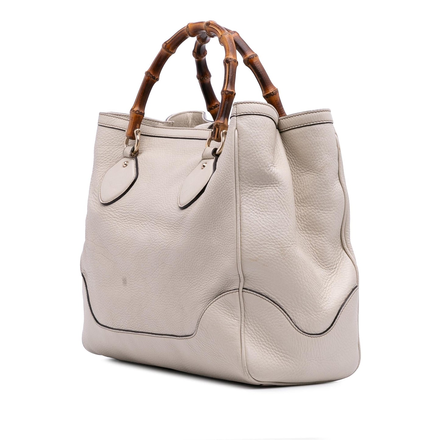 Gucci Bamboo Diana Leather Calf White Medium Tote Bag Tote 4