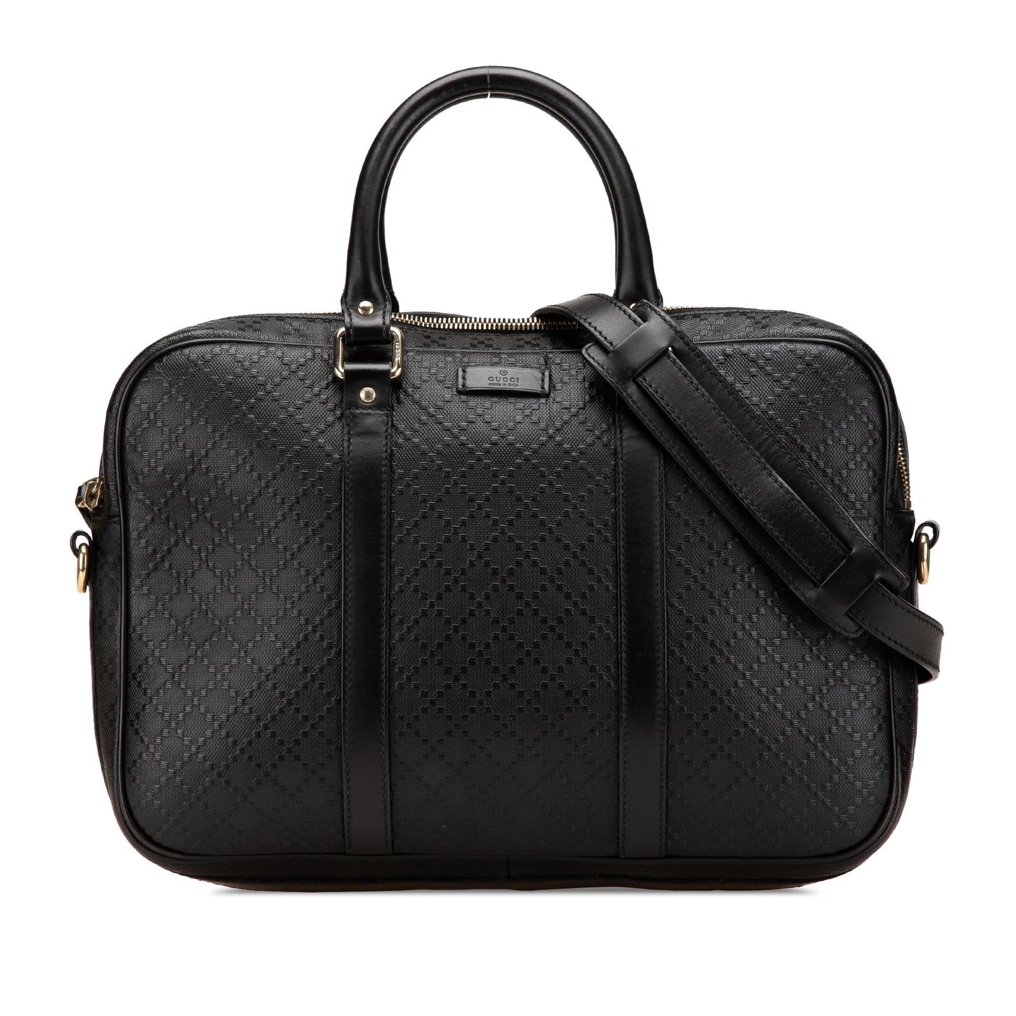 Gucci Diamante Bright Business Leather Calf Black Medium Tote Bag