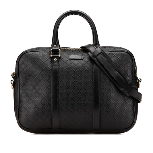 Gucci Diamante Bright Business Leather Calf Black Medium Tote Bag