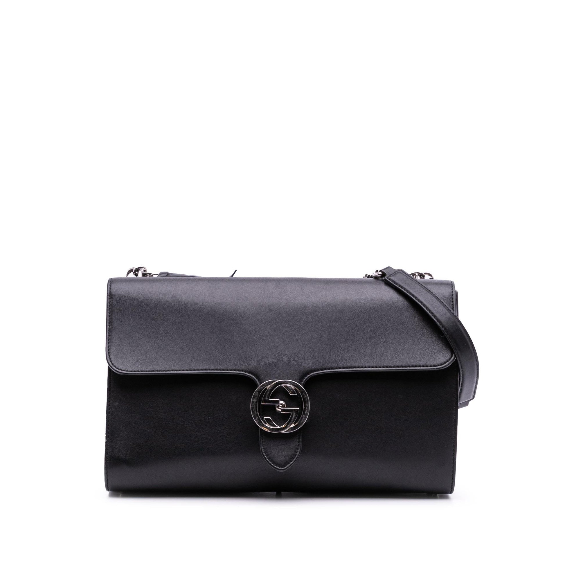 Gucci Dollar Interlocking G Leather Medium Crossbody Bag