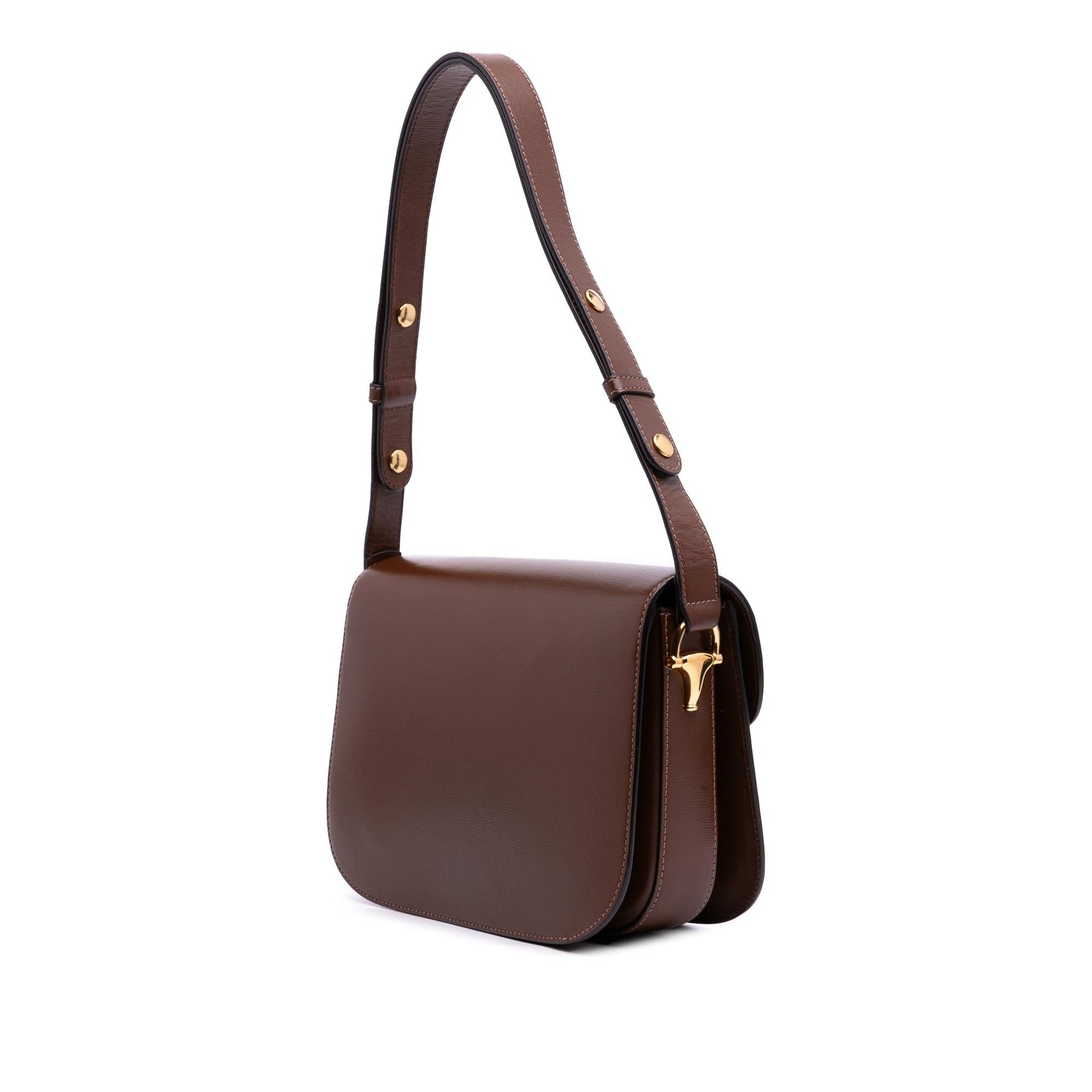 Gucci Horsebit Leather Calf Brown Medium Shoulder Bag