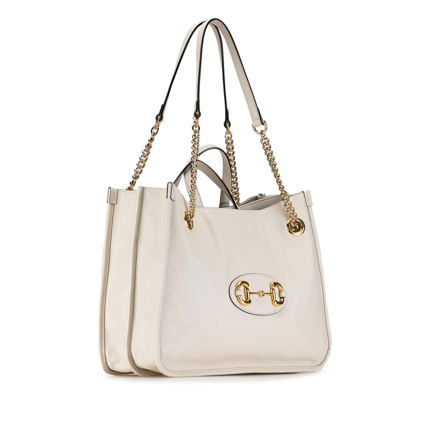 Gucci Horsebit SHG-c6g3Pb Leather Calf White Medium Satchel Bag