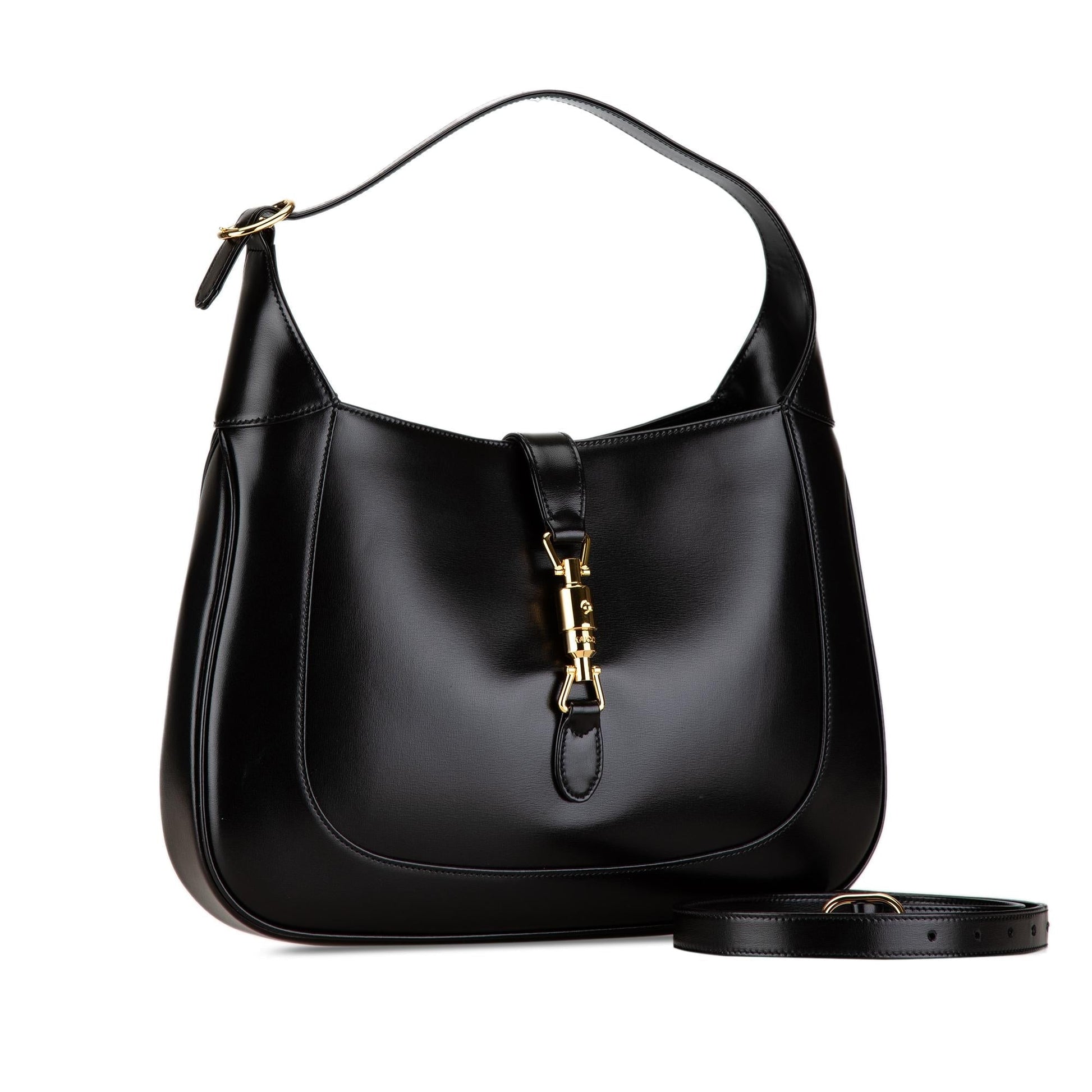 Gucci Jackie SHG-0LslCA Leather Calf Black Medium Crossbody Bag