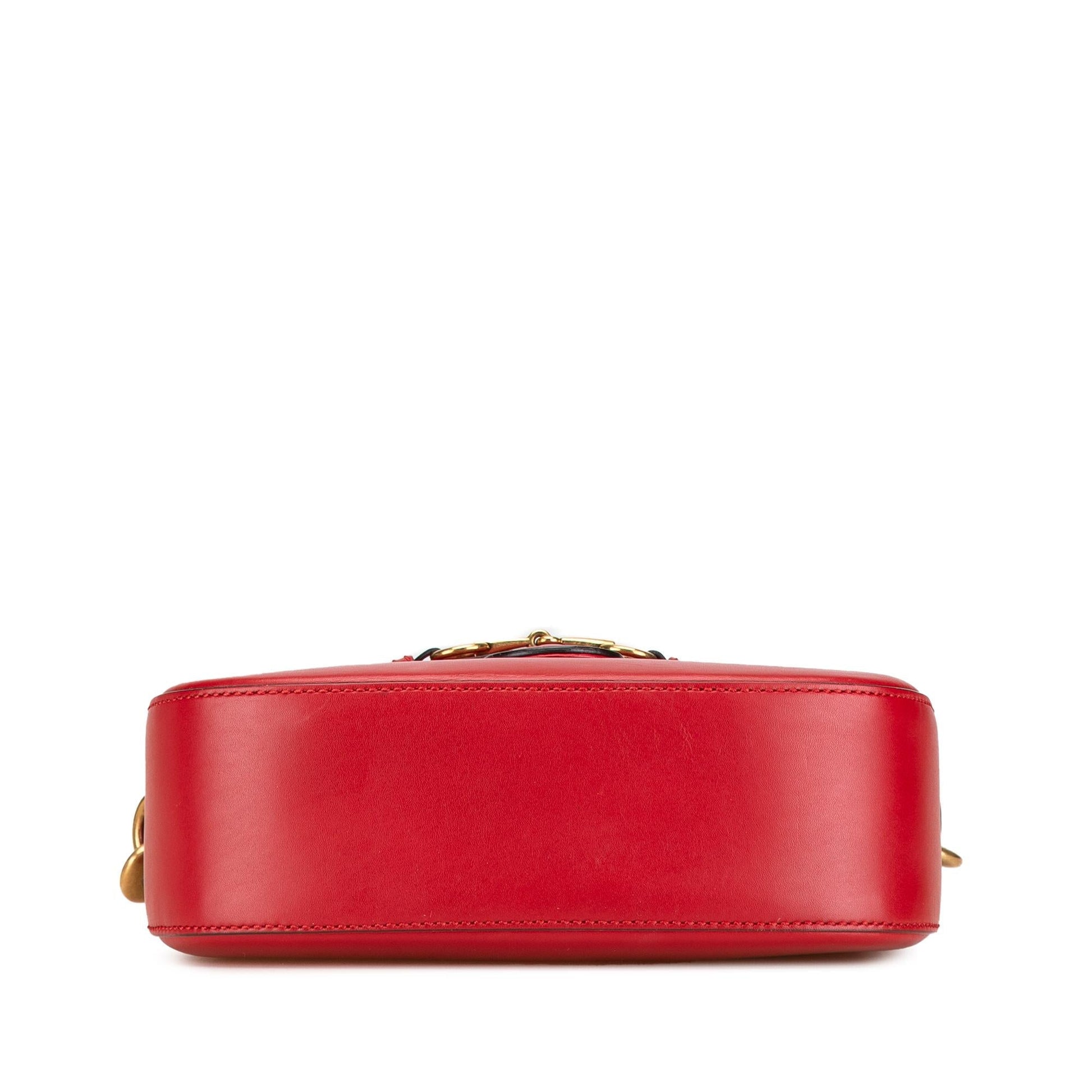 Gucci Lady Web Leather Calf Red Medium Crossbody Bag Crossbody 1