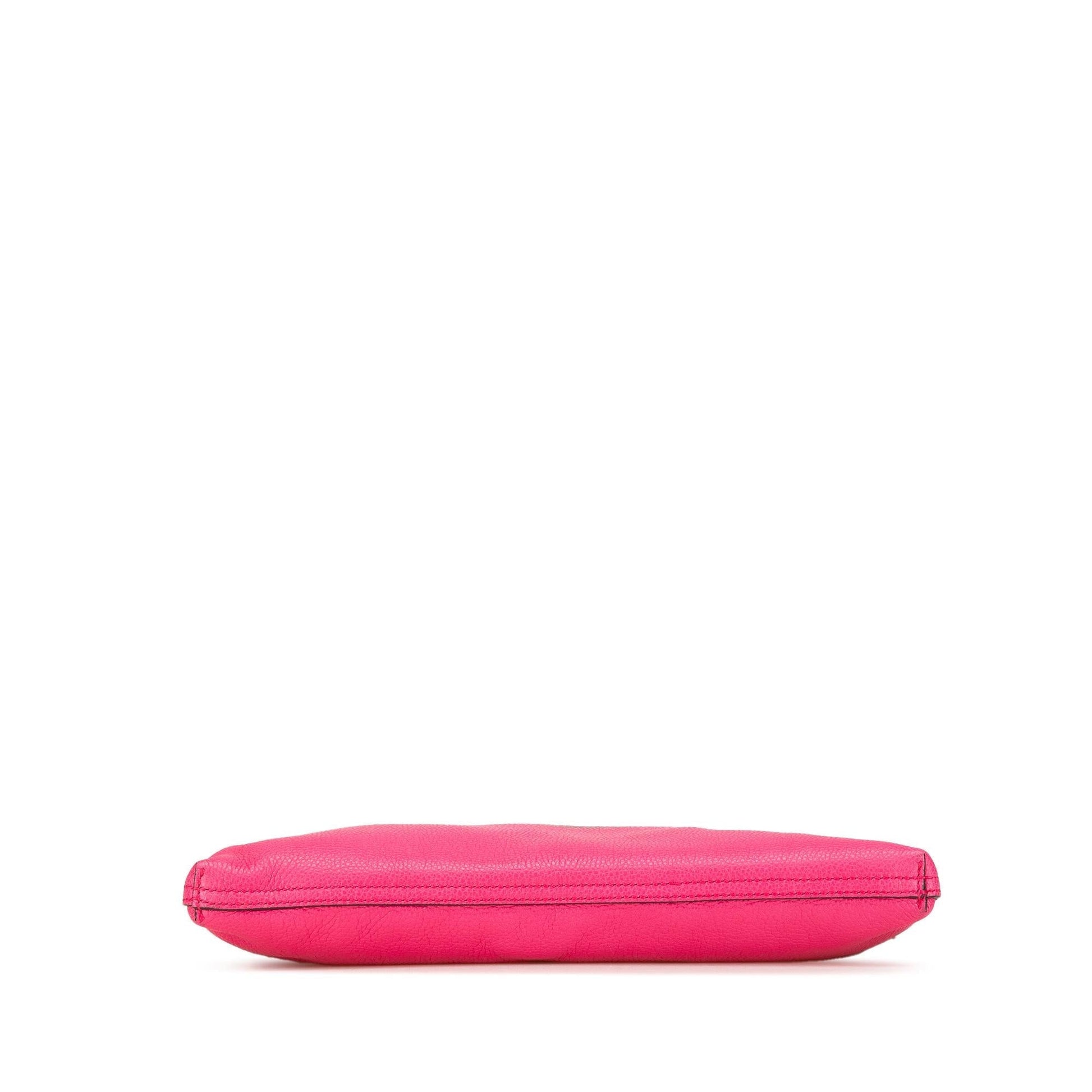 Gucci Logo Portfolio Leather Calf Pink Medium Clutch Bag Clutch 1