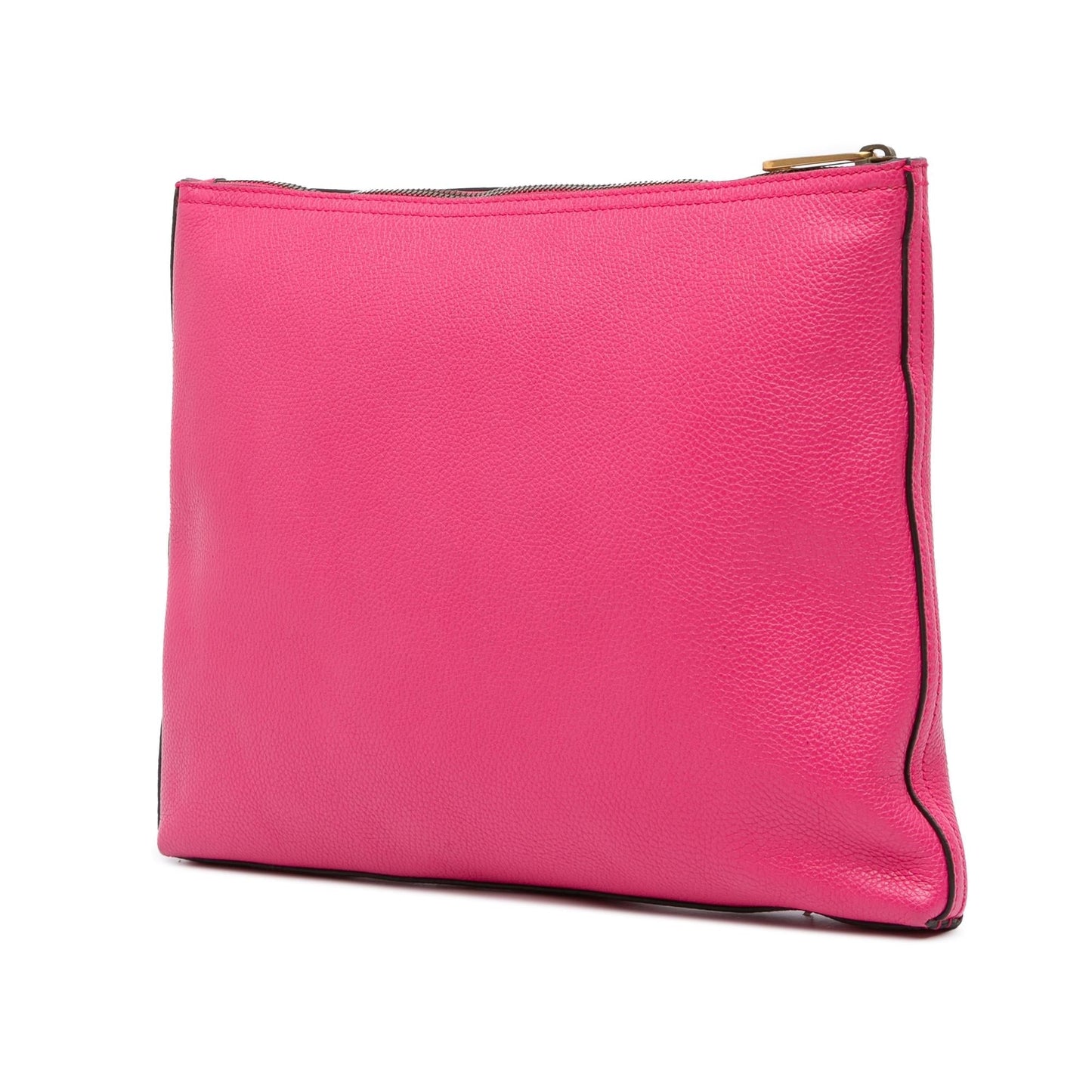 Gucci Logo Portfolio Leather Calf Pink Medium Clutch Bag