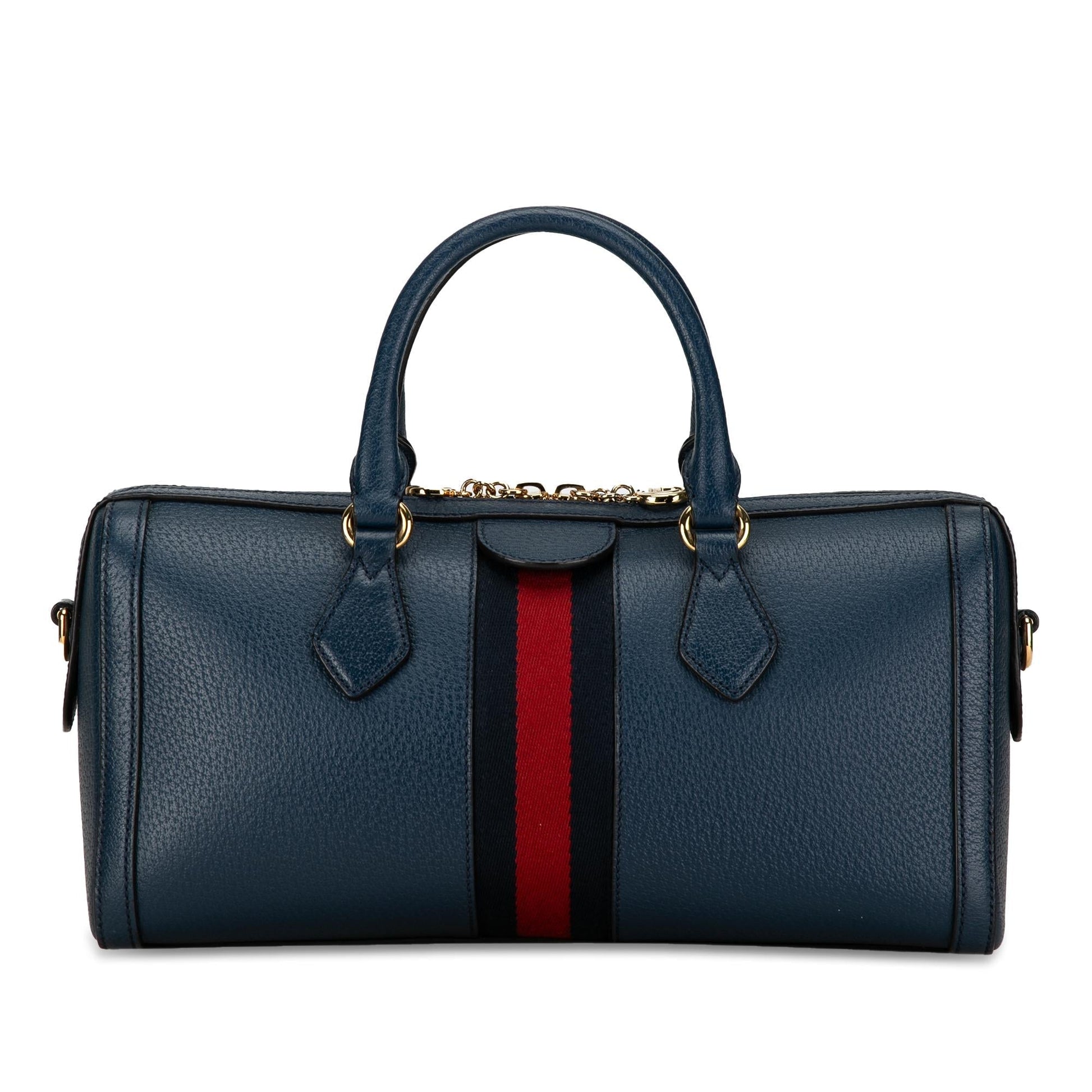 Gucci Ophidia Boston SHG-S6SKIP Leather Calf Blue Medium Satchel Bag