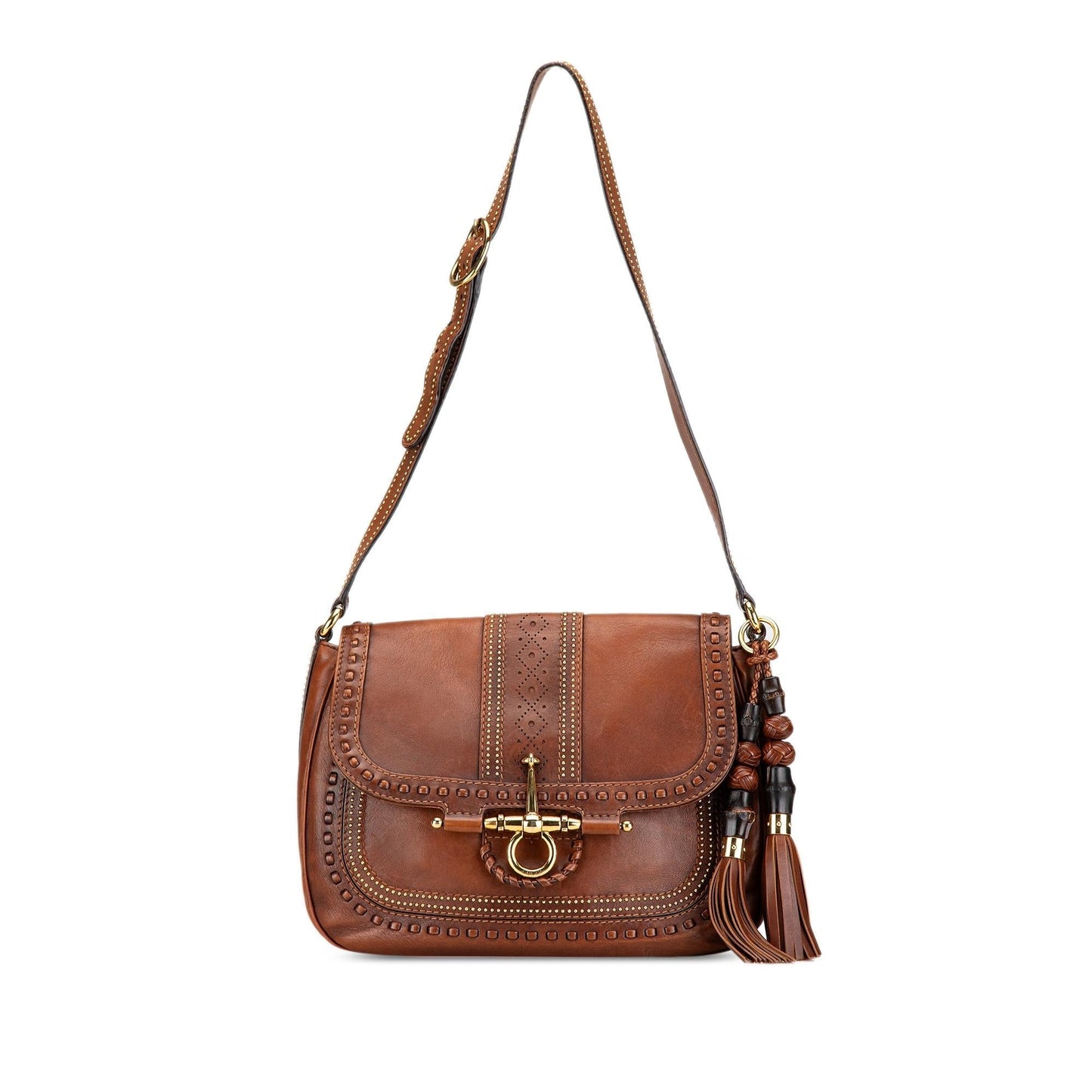 Gucci Snaffle Bit SHG-rIbXIb Leather Calf Brown Medium Shoulder Bag