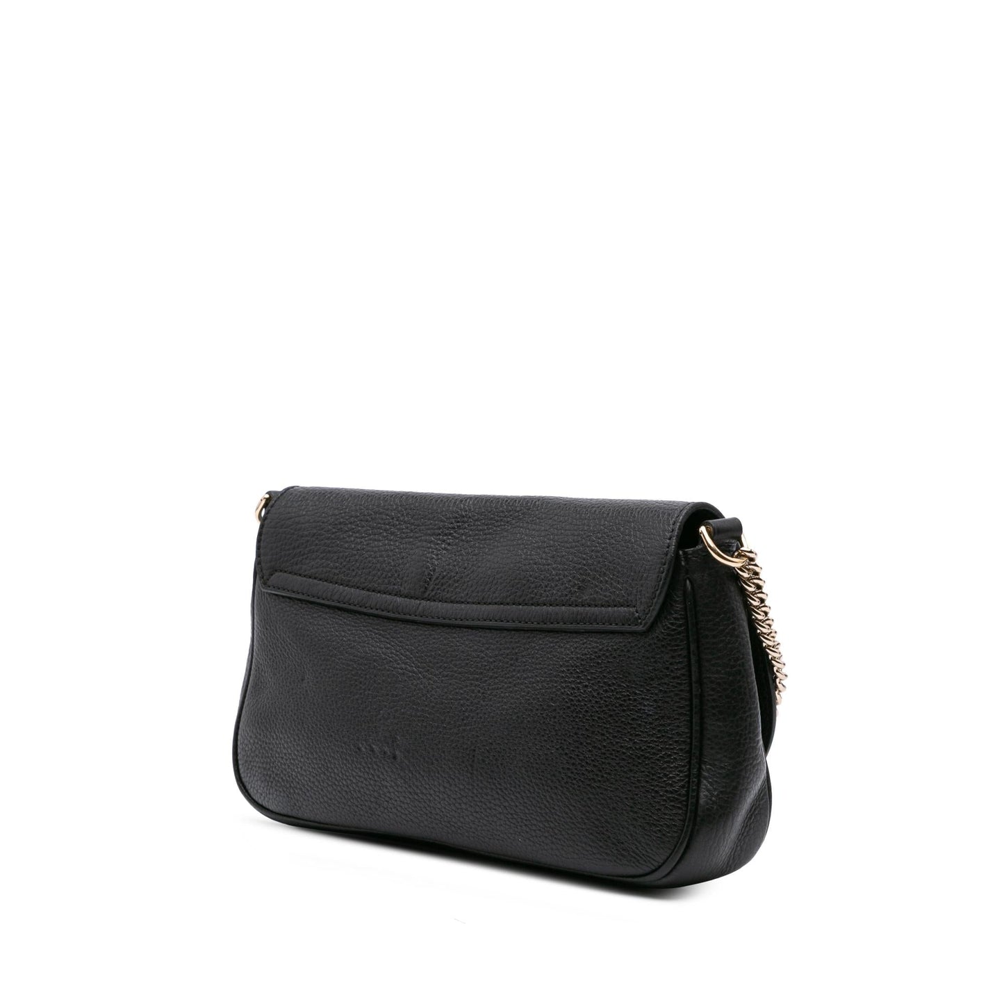 Gucci Soho Chain Flap Leather Calf Black Medium Crossbody Bag