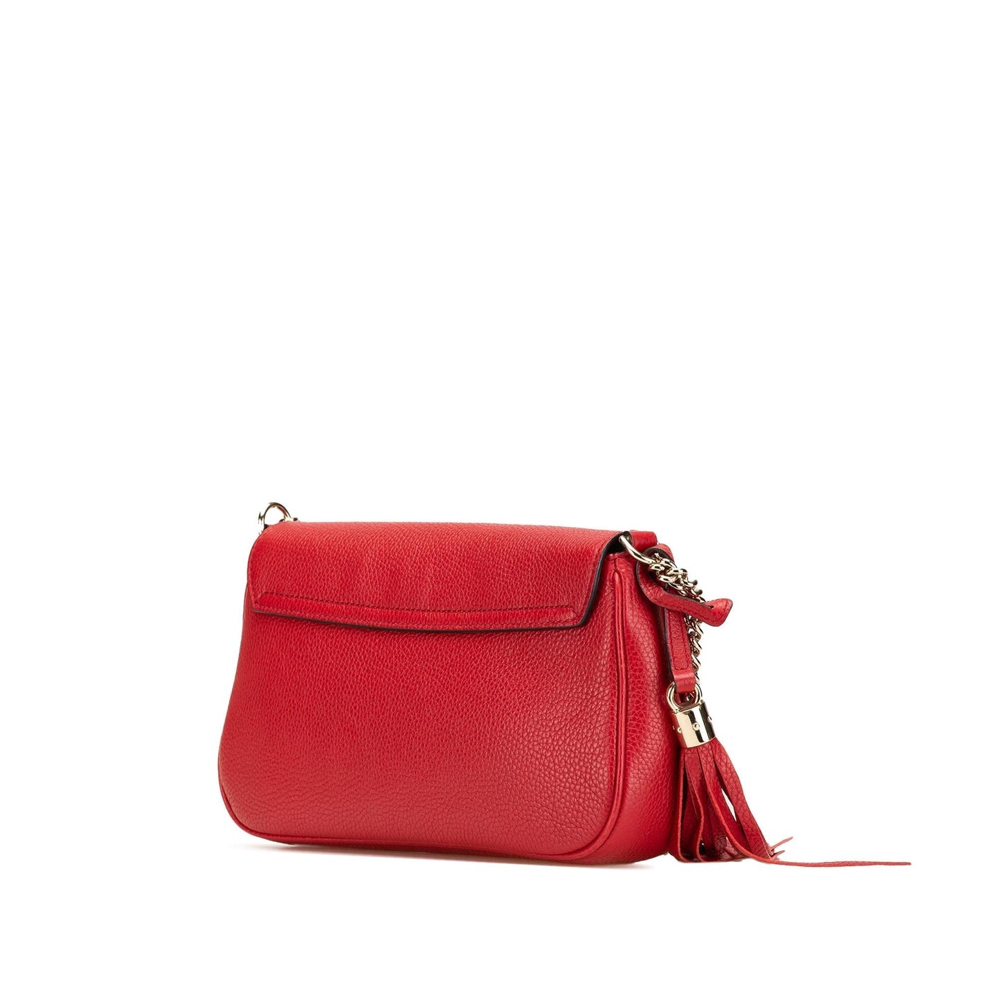 Gucci Soho Chain Flap Leather Calf Red Medium Crossbody Bag