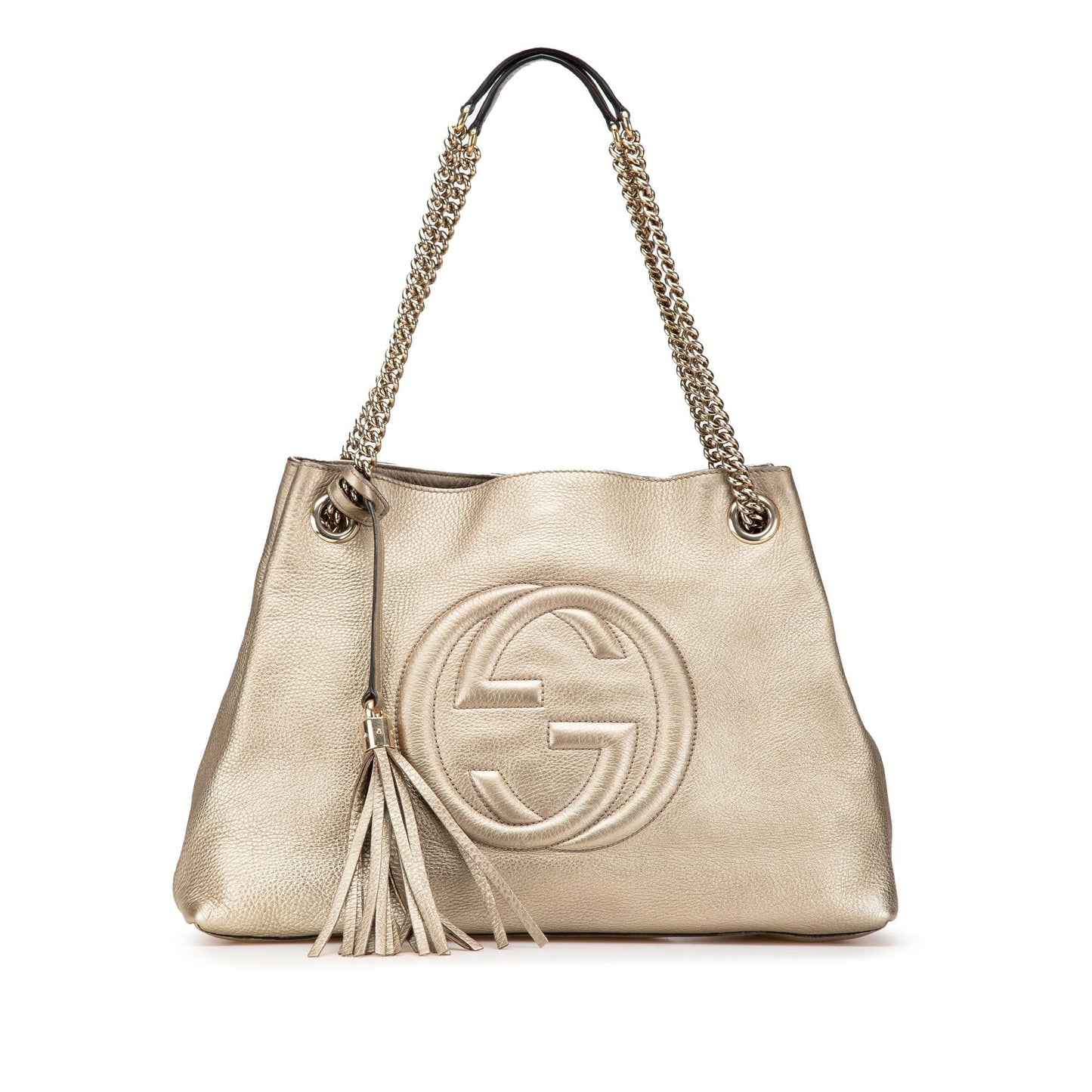 Gucci Soho Chain Leather Calf Gold Medium Tote Bag Tote 3