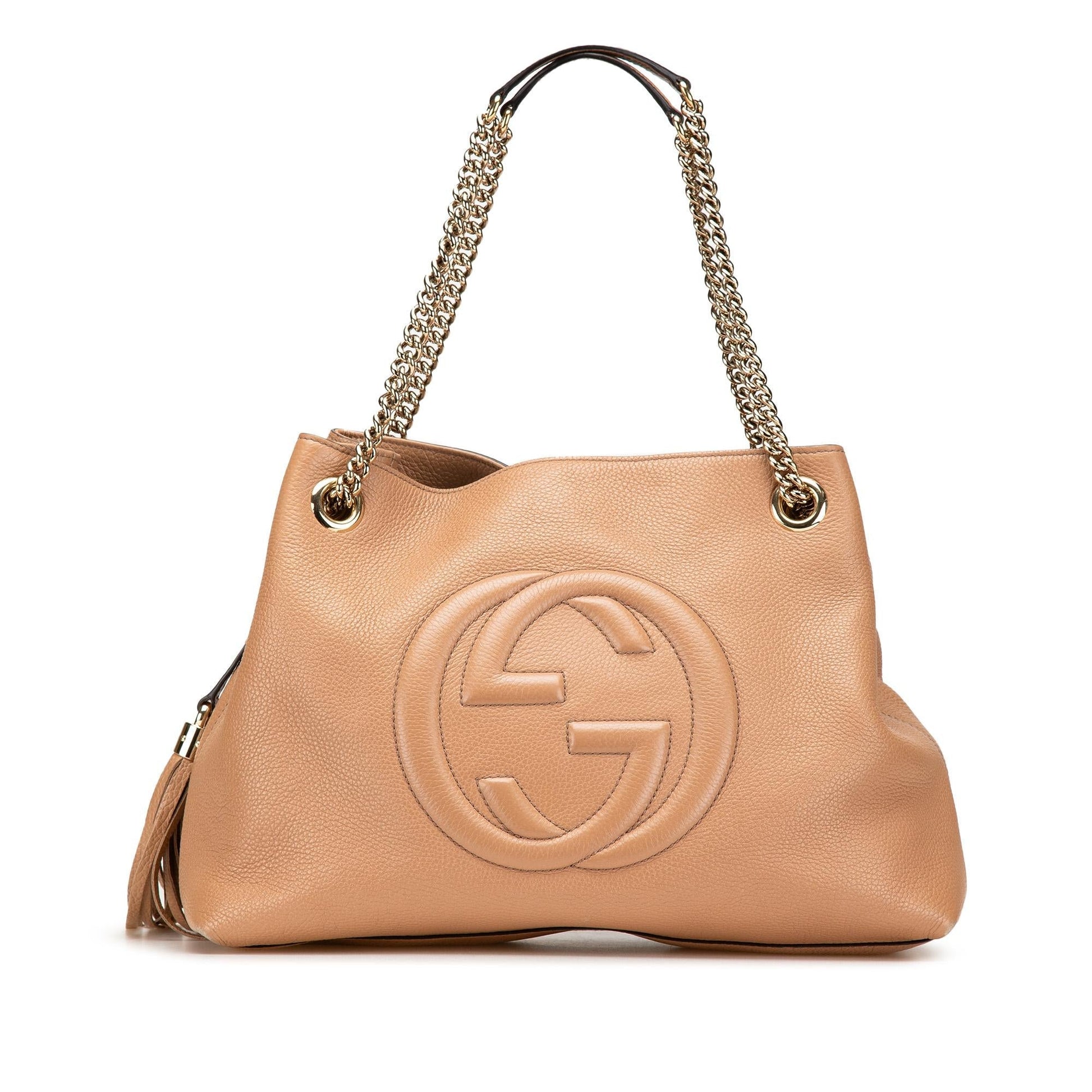 Gucci Soho Chain Leather Calf Brown Medium Tote Bag Tote 5