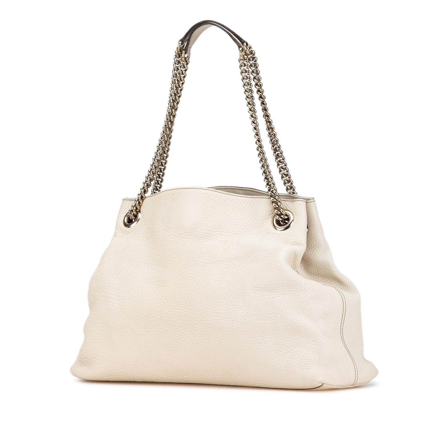 Gucci Soho Chain Leather Calf White Medium Shoulder Bag