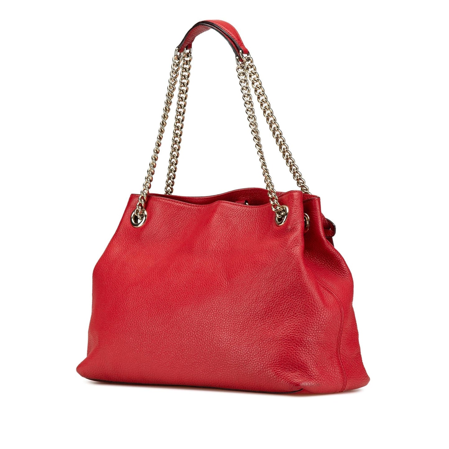Gucci Soho Chain Leather Calf Red Medium Tote Bag Tote 10
