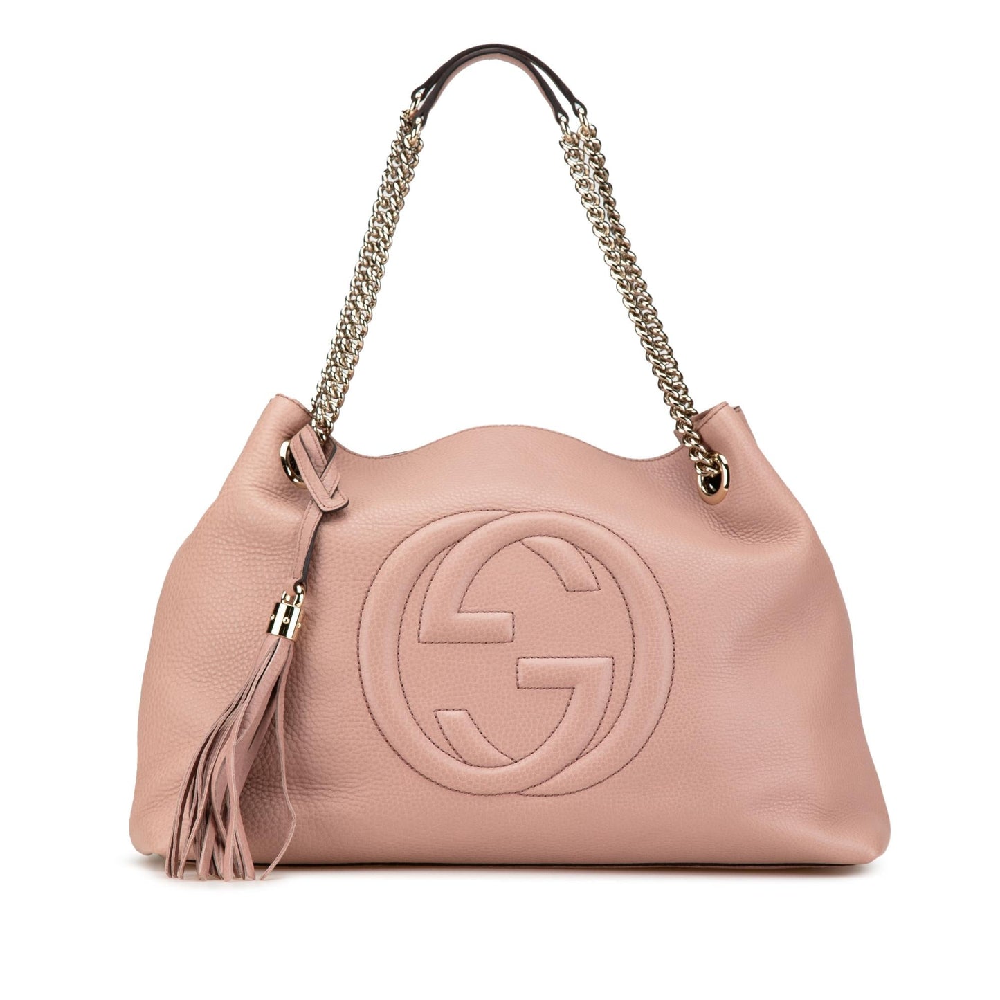 Gucci Soho Chain Leather Calf Pink Medium Tote Bag