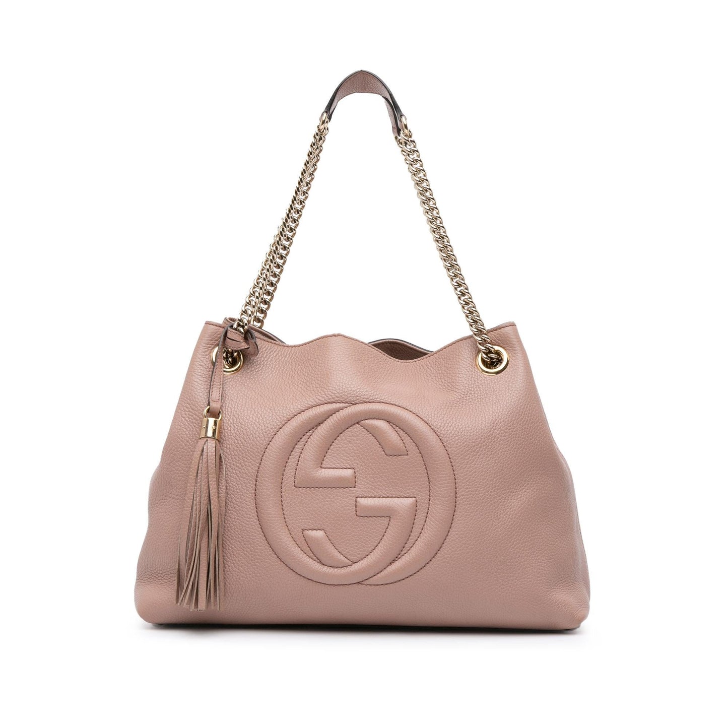 Gucci Soho Chain Leather Calf Brown Medium Tote Bag
