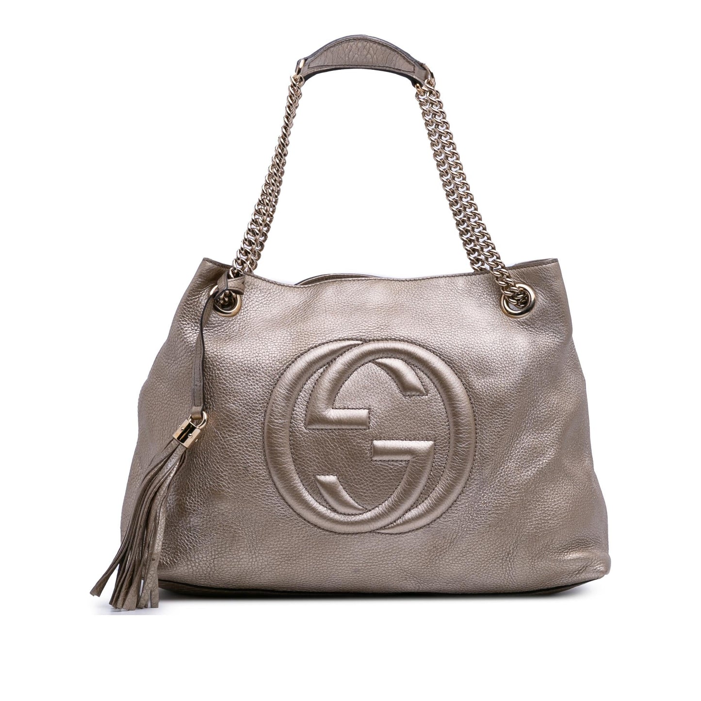 Gucci Soho Chain Leather Calf Gold Medium Tote Bag Tote 17