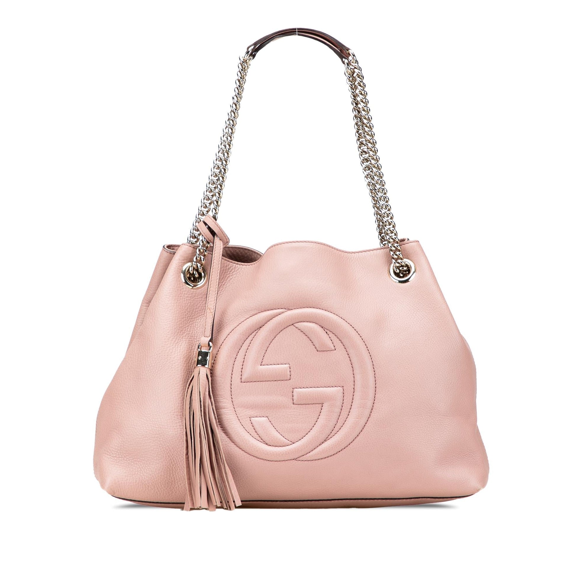 Gucci Soho Chain Leather Calf Pink Medium Tote Bag Tote 18