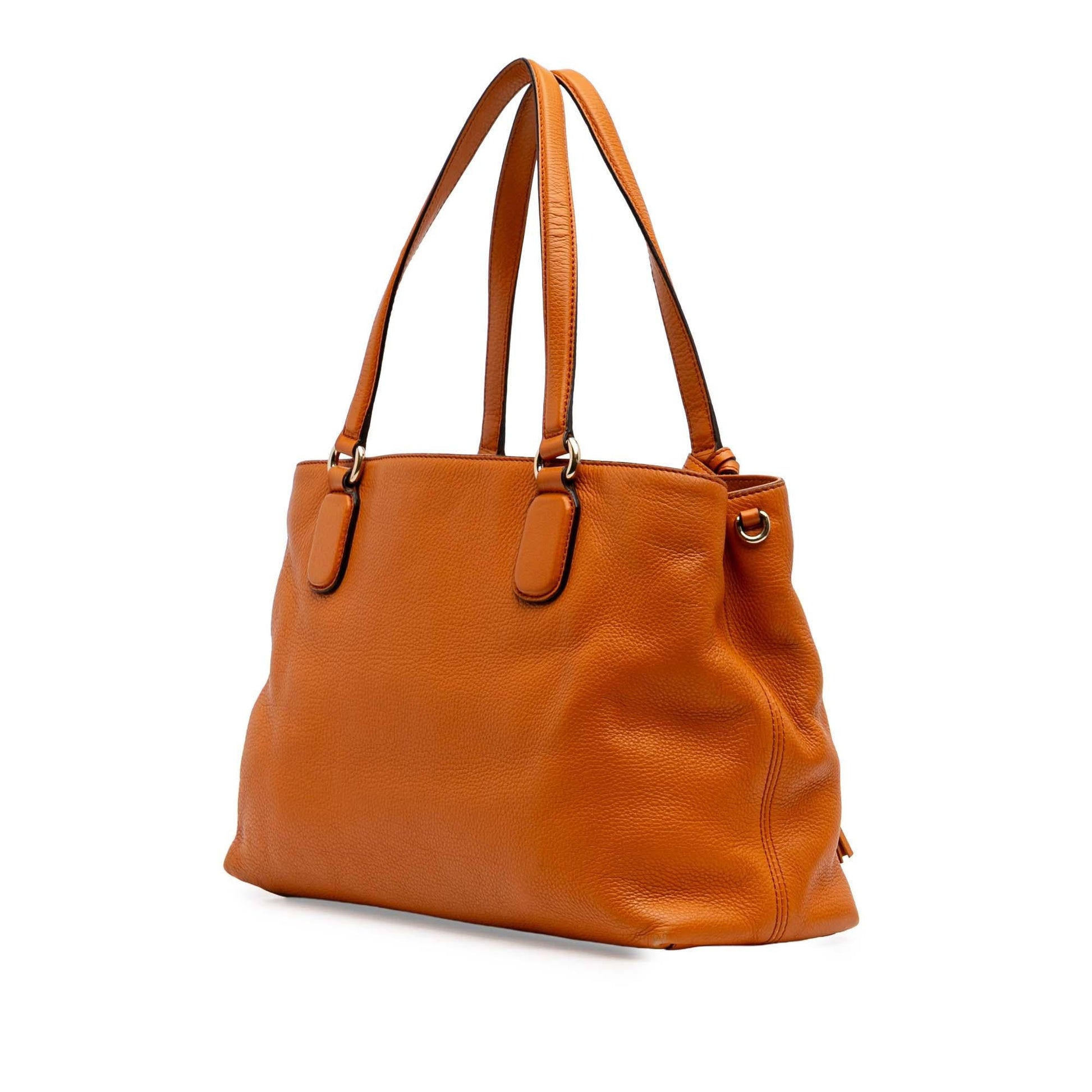 Gucci Soho Working Leather Calf Orange Medium Satchel Bag