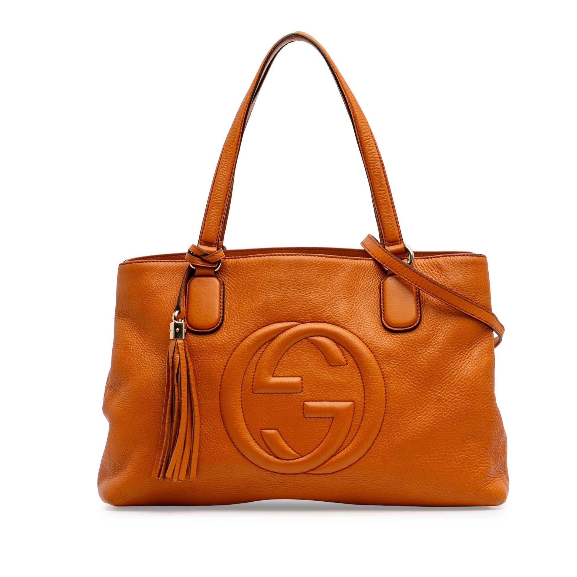 Gucci Soho Working Leather Calf Orange Medium Satchel Bag Satchel 1