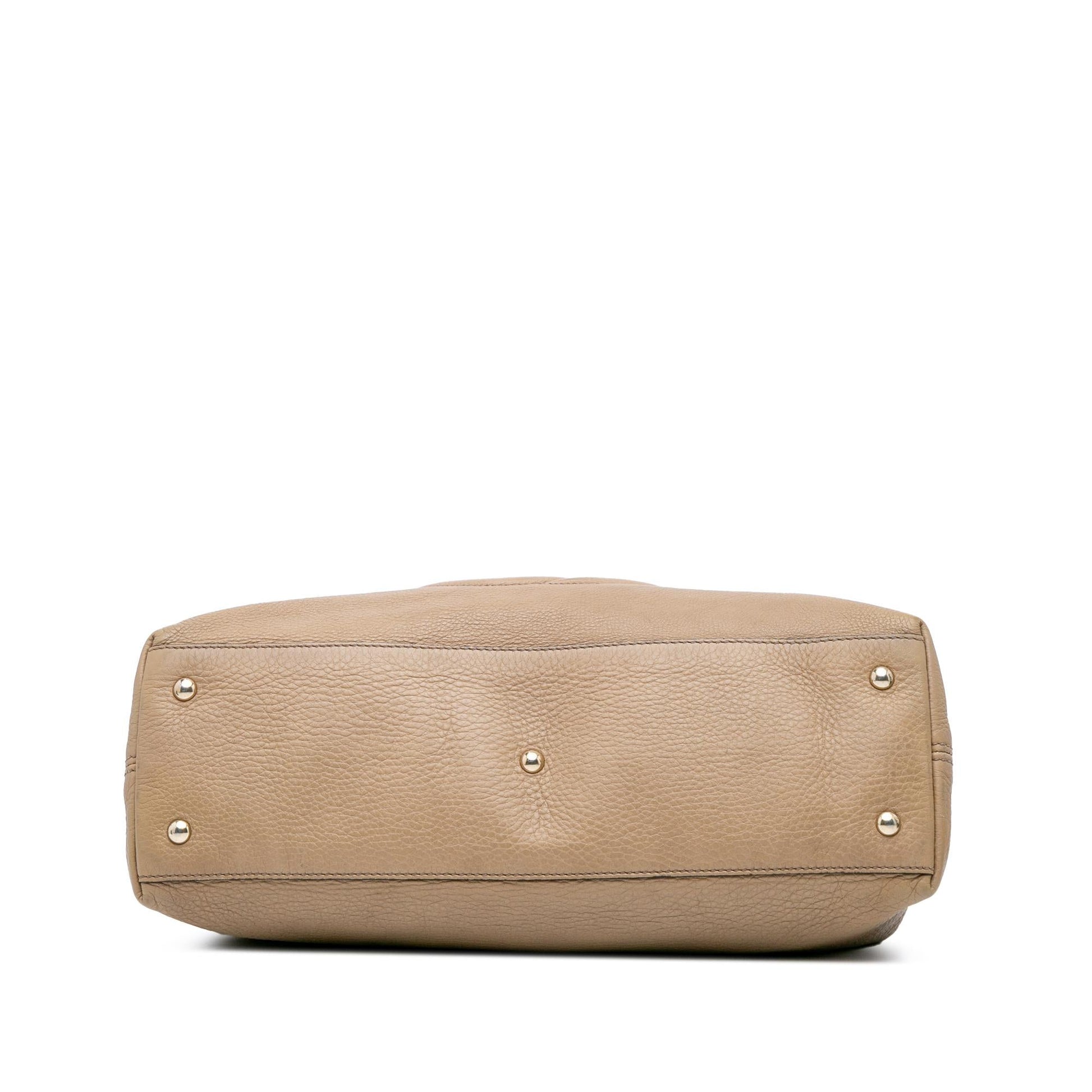 Gucci Soho Working Leather Calf Brown Medium Tote Bag