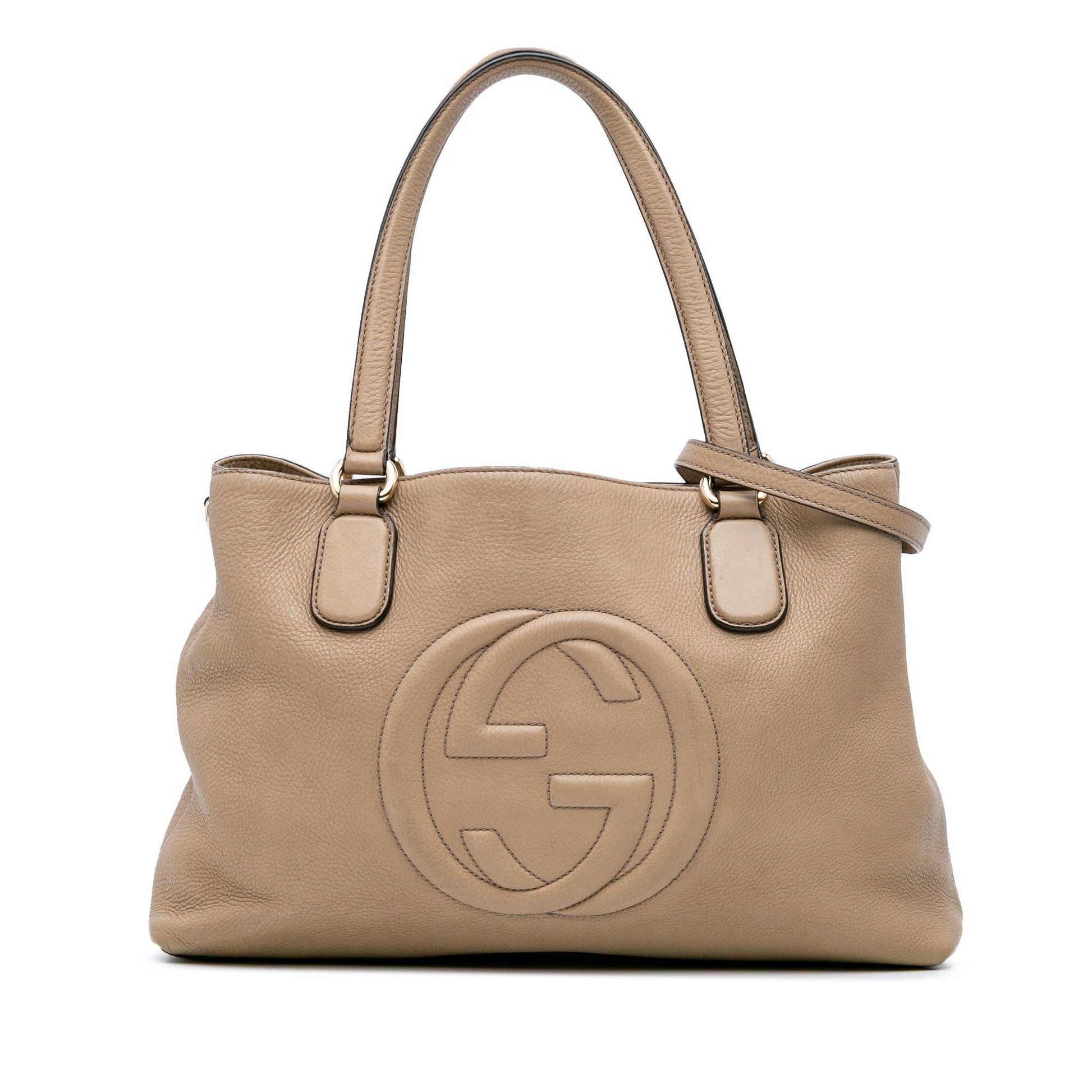 Gucci Soho Working Leather Calf Brown Medium Tote Bag