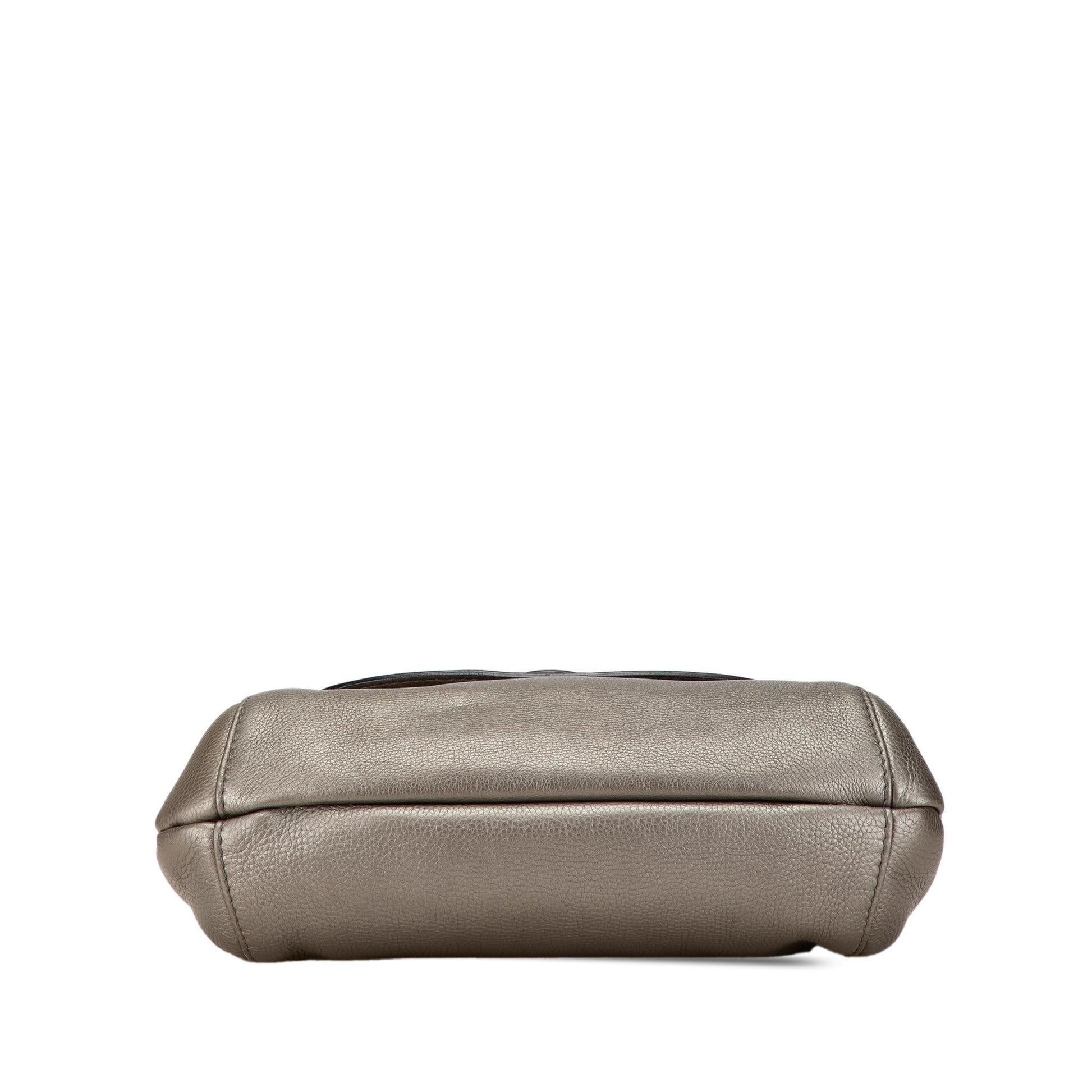 Gucci Techno Horsebit Flap Leather Calf Grey Medium Shoulder Bag Bag 1